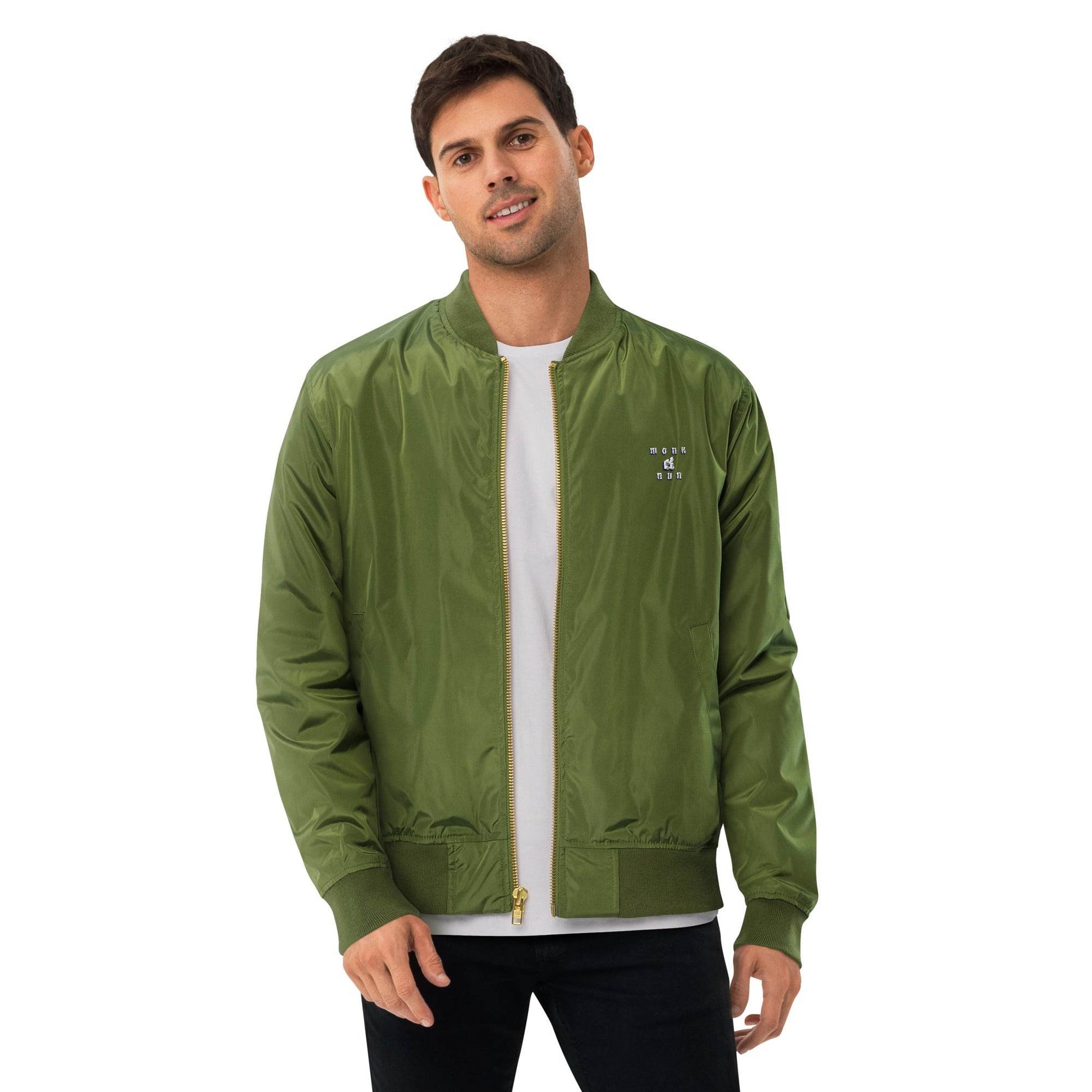 Unisex Premium bomber jacket Always think Positive - Monk&Nun UnisexClothing
