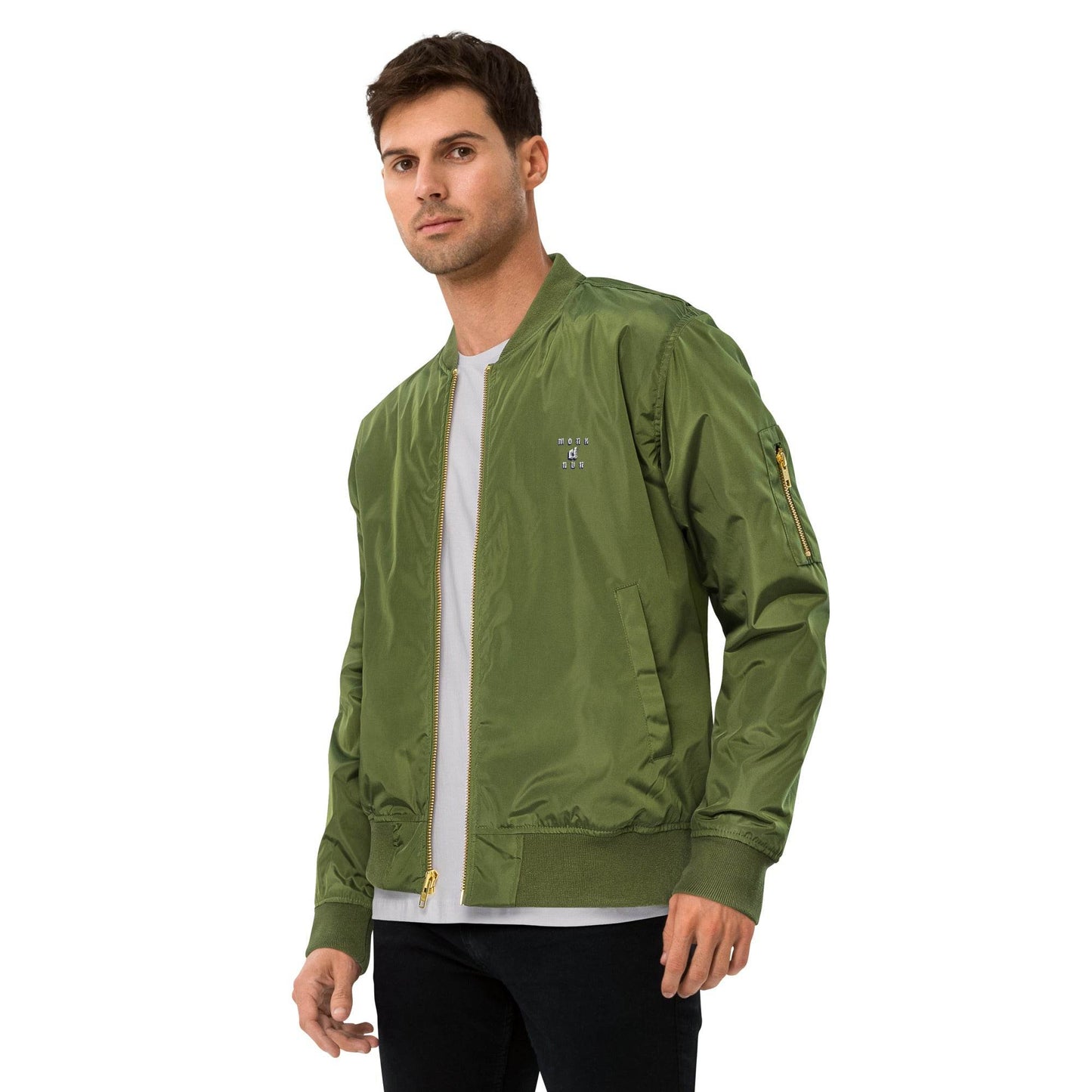 Unisex Premium bomber jacket Always think Positive - Monk&Nun UnisexClothing