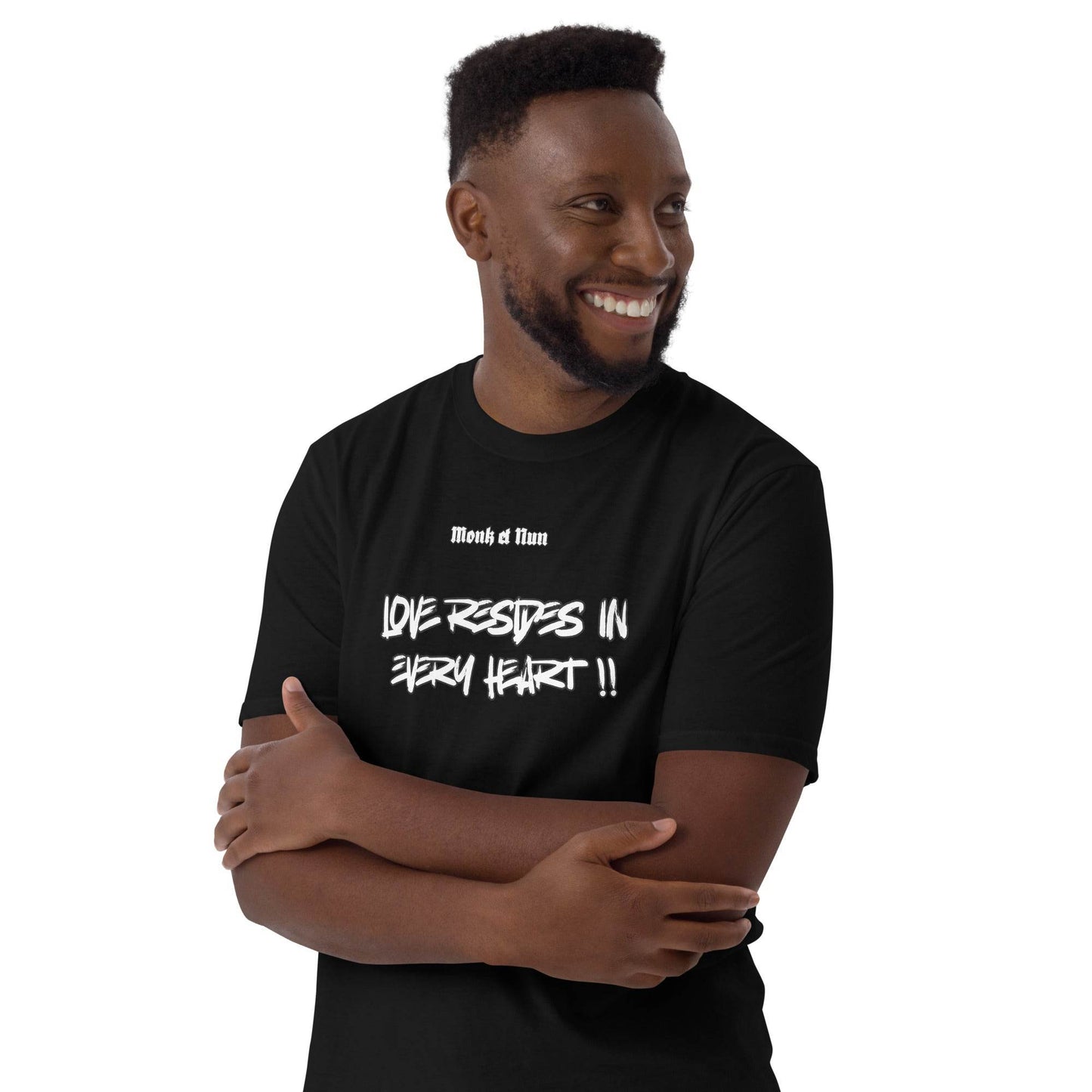 Unisex Short Sleeve 100% ring-spun cotton t-Shirt Text #1 front - Monk&Nun UnisexClothing