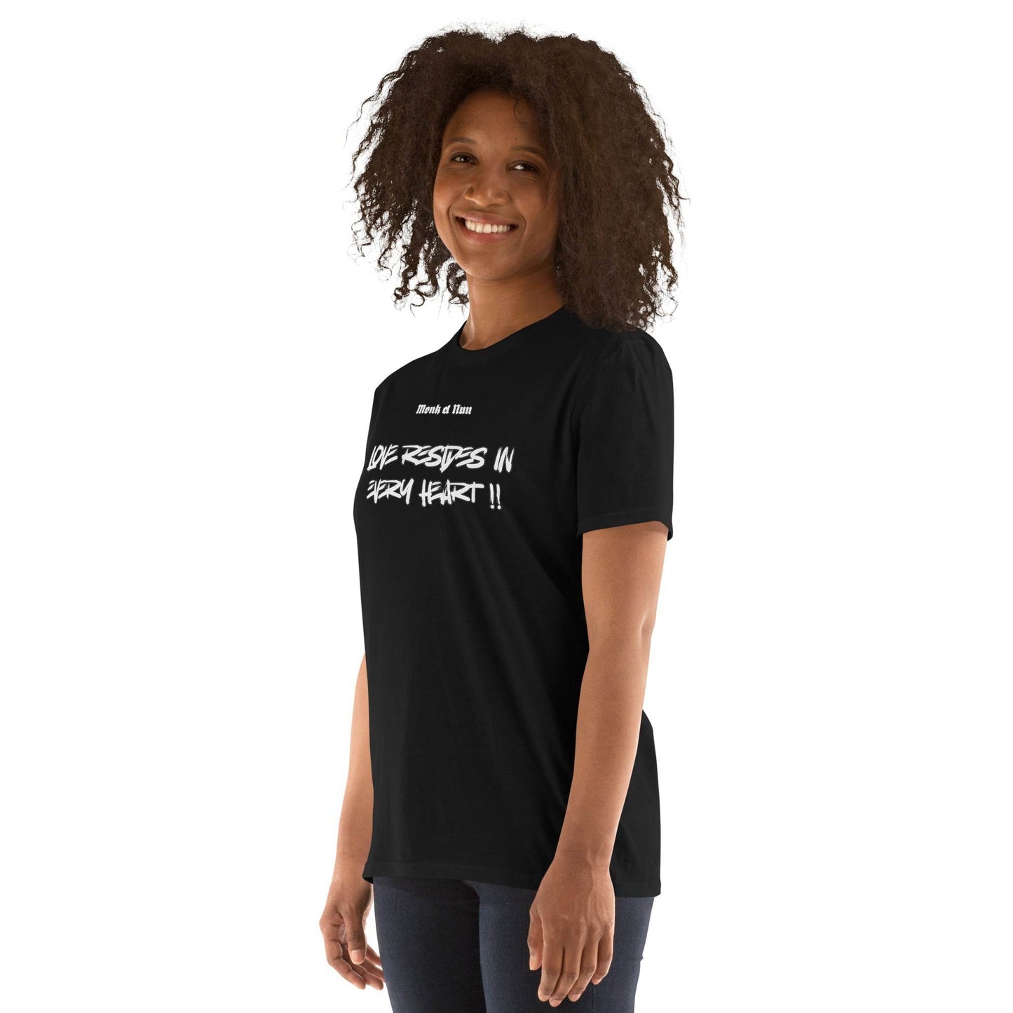 Unisex Short Sleeve 100% ring-spun cotton t-Shirt Text #1 front - Monk&Nun UnisexClothing