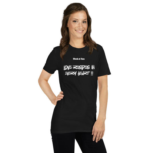 Unisex Short Sleeve 100% ring-spun cotton t-Shirt Text #1 front - Monk&Nun UnisexClothing
