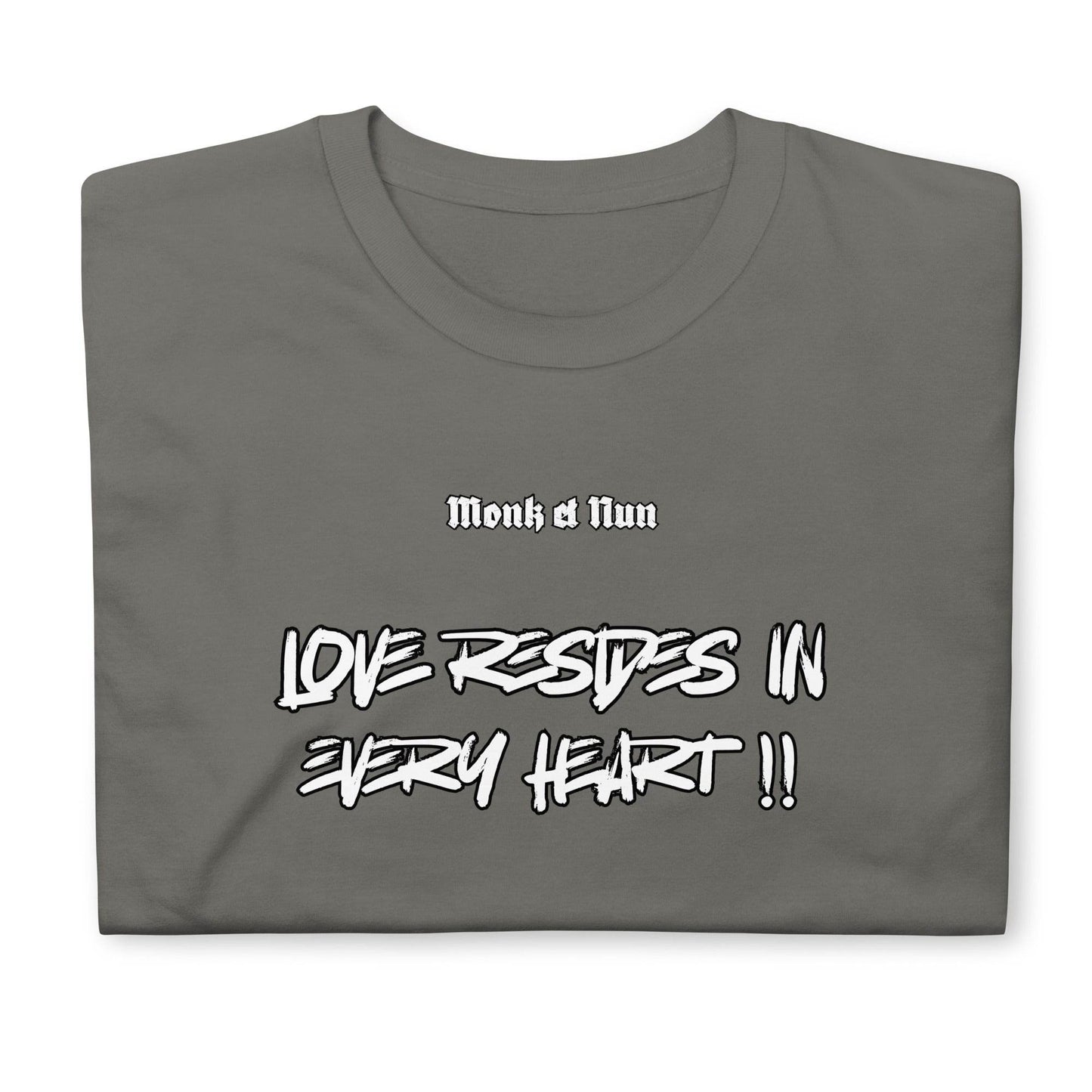 Unisex Short Sleeve 100% ring-spun cotton t-Shirt Text #1 front - Monk&Nun UnisexClothing