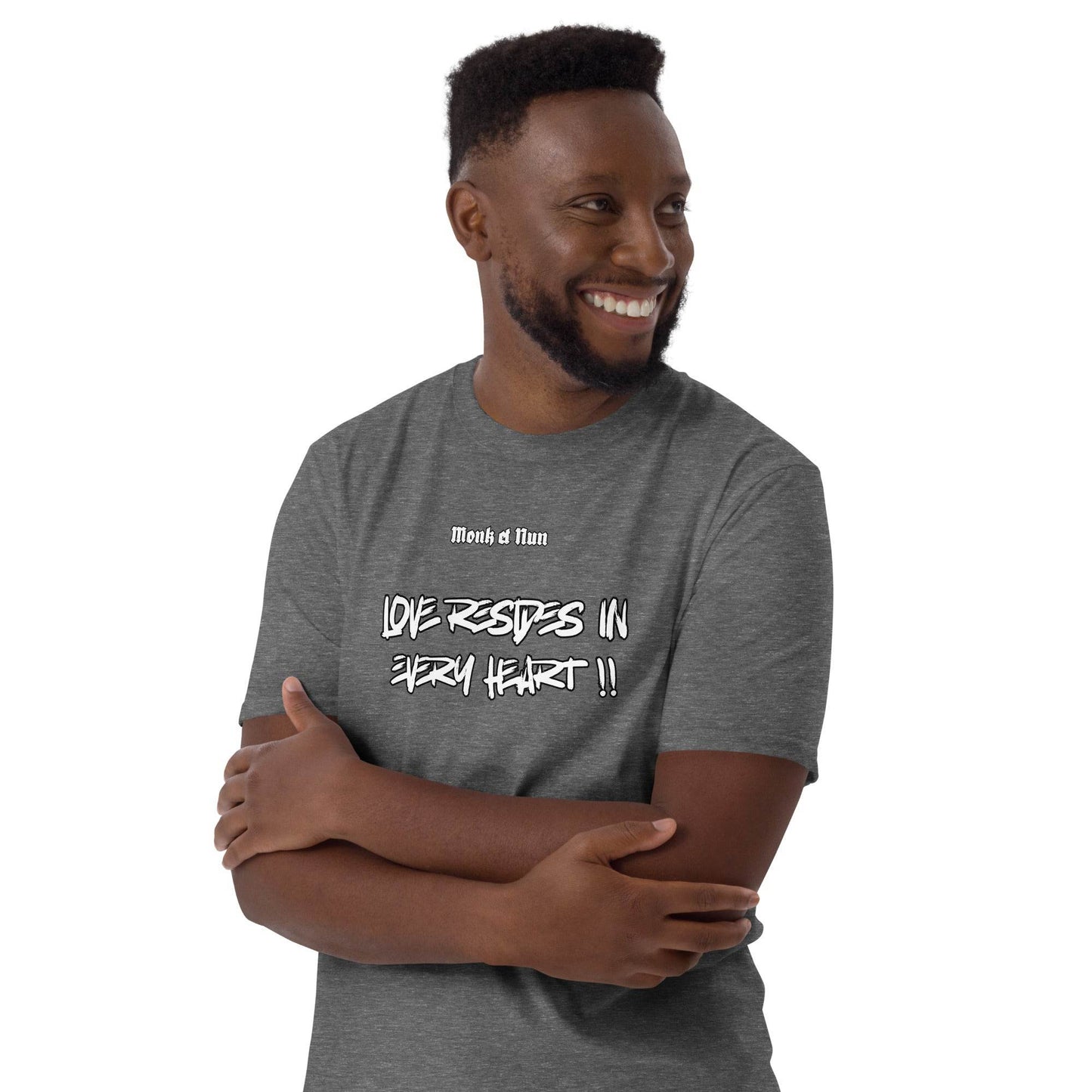 Unisex Short Sleeve 100% ring-spun cotton t-Shirt Text #1 front - Monk&Nun UnisexClothing