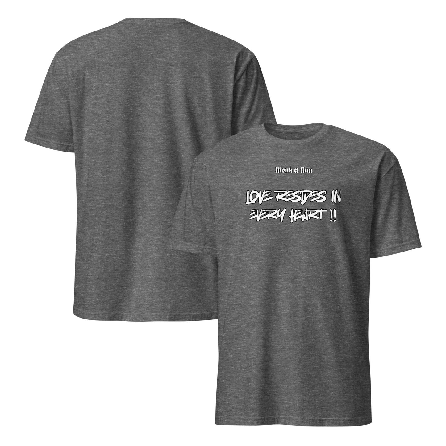 Unisex Short Sleeve 100% ring-spun cotton t-Shirt Text #1 front - Monk&Nun UnisexClothing