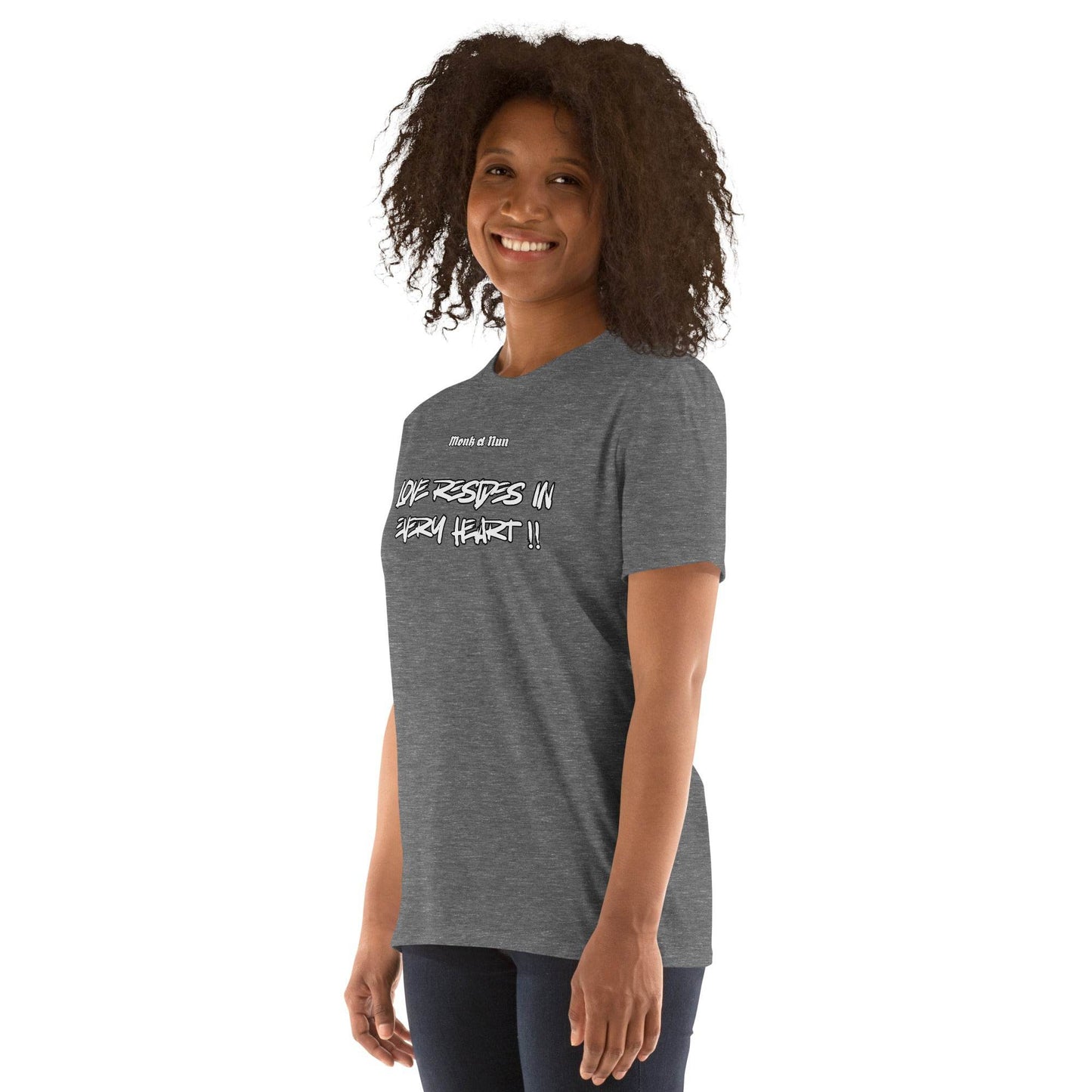 Unisex Short Sleeve 100% ring-spun cotton t-Shirt Text #1 front - Monk&Nun UnisexClothing