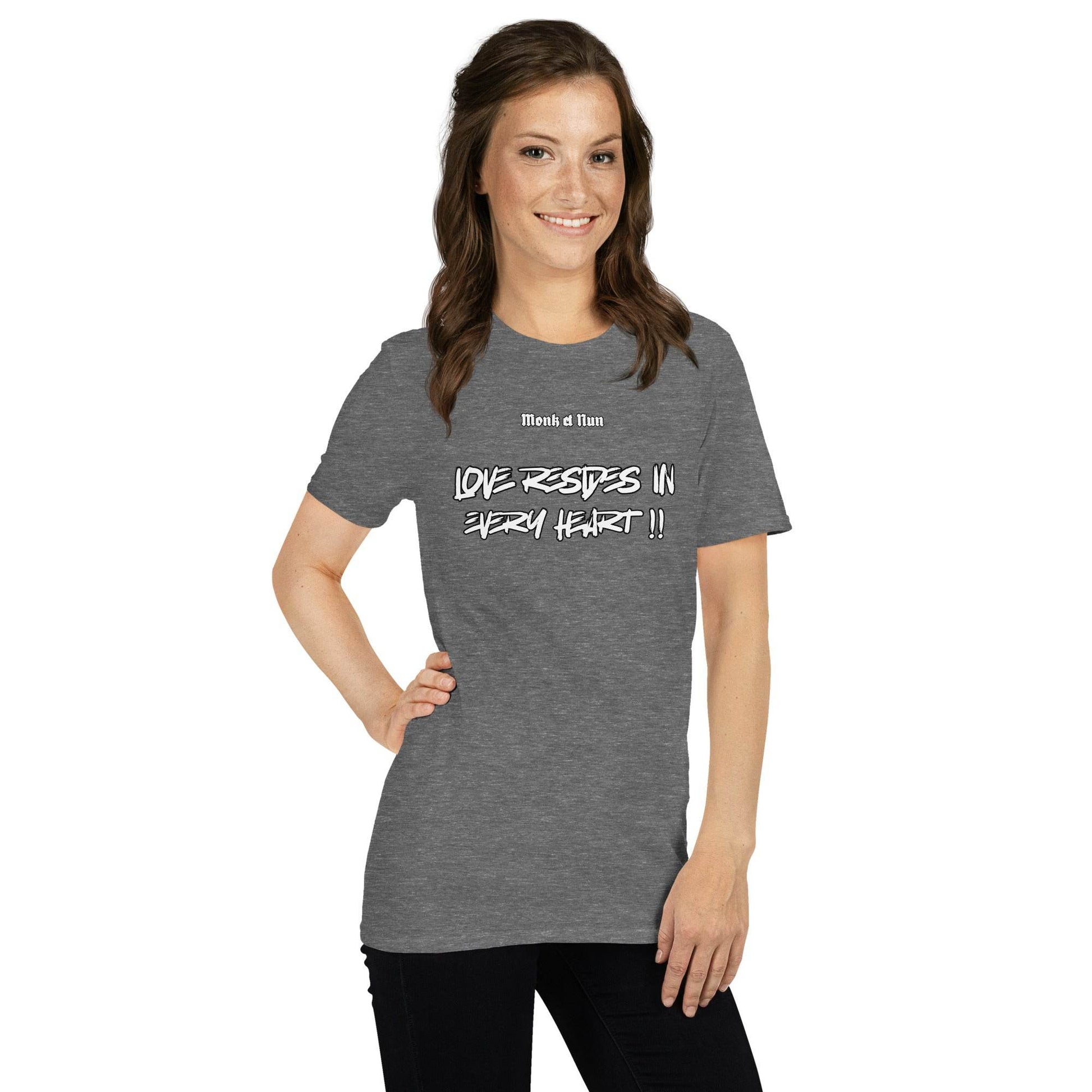Unisex Short Sleeve 100% ring-spun cotton t-Shirt Text #1 front - Monk&Nun UnisexClothing