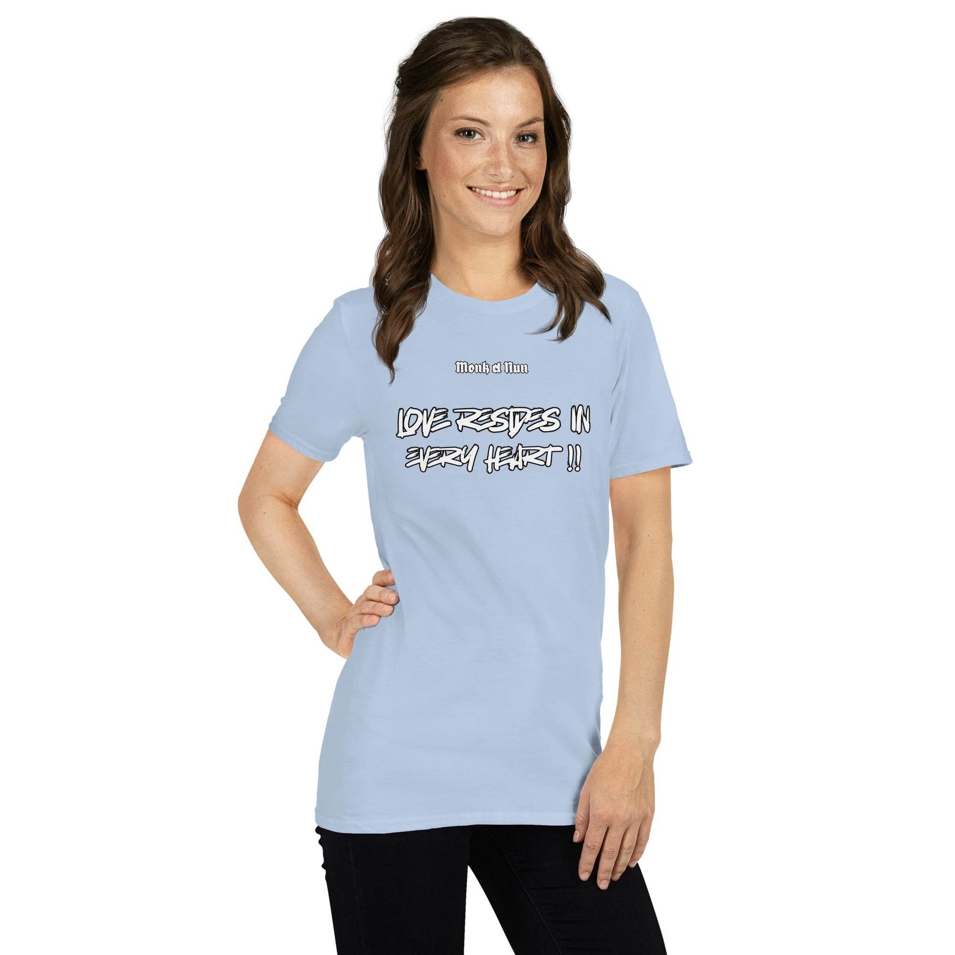 Unisex Short Sleeve 100% ring-spun cotton t-Shirt Text #1 front - Monk&Nun UnisexClothing