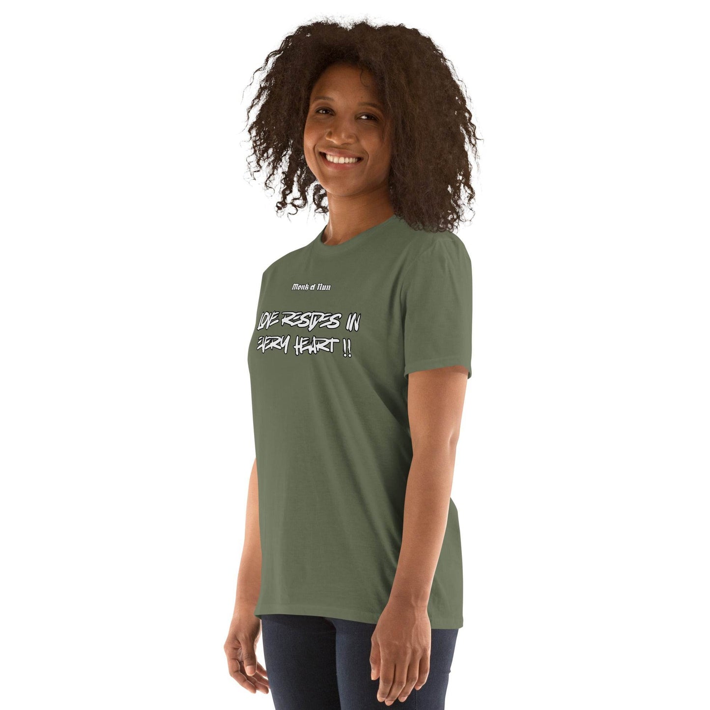 Unisex Short Sleeve 100% ring-spun cotton t-Shirt Text #1 front - Monk&Nun UnisexClothing