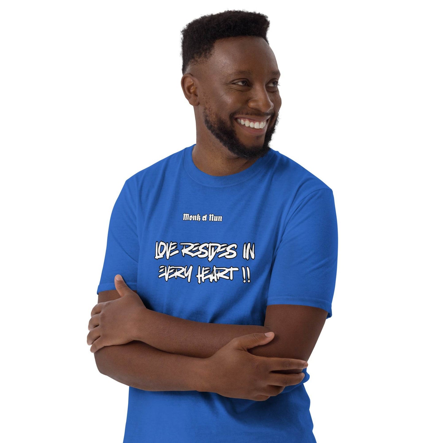 Unisex Short Sleeve 100% ring-spun cotton t-Shirt Text #1 front - Monk&Nun UnisexClothing