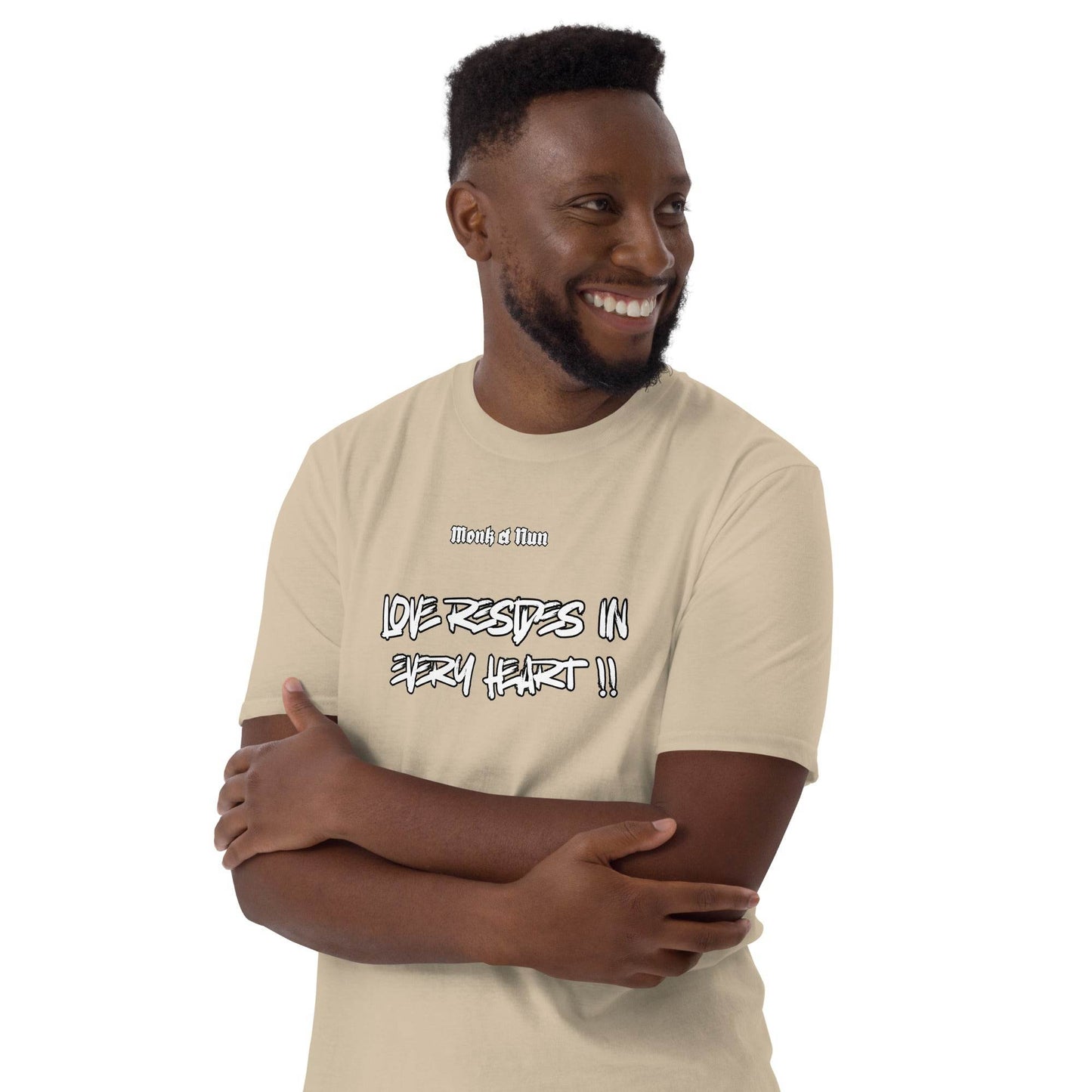 Unisex Short Sleeve 100% ring-spun cotton t-Shirt Text #1 front - Monk&Nun UnisexClothing