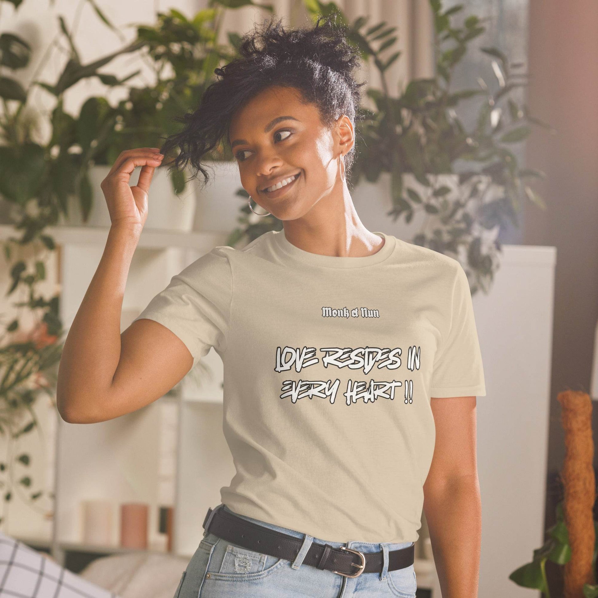 Unisex Short Sleeve 100% ring-spun cotton t-Shirt Text #1 front - Monk&Nun UnisexClothing