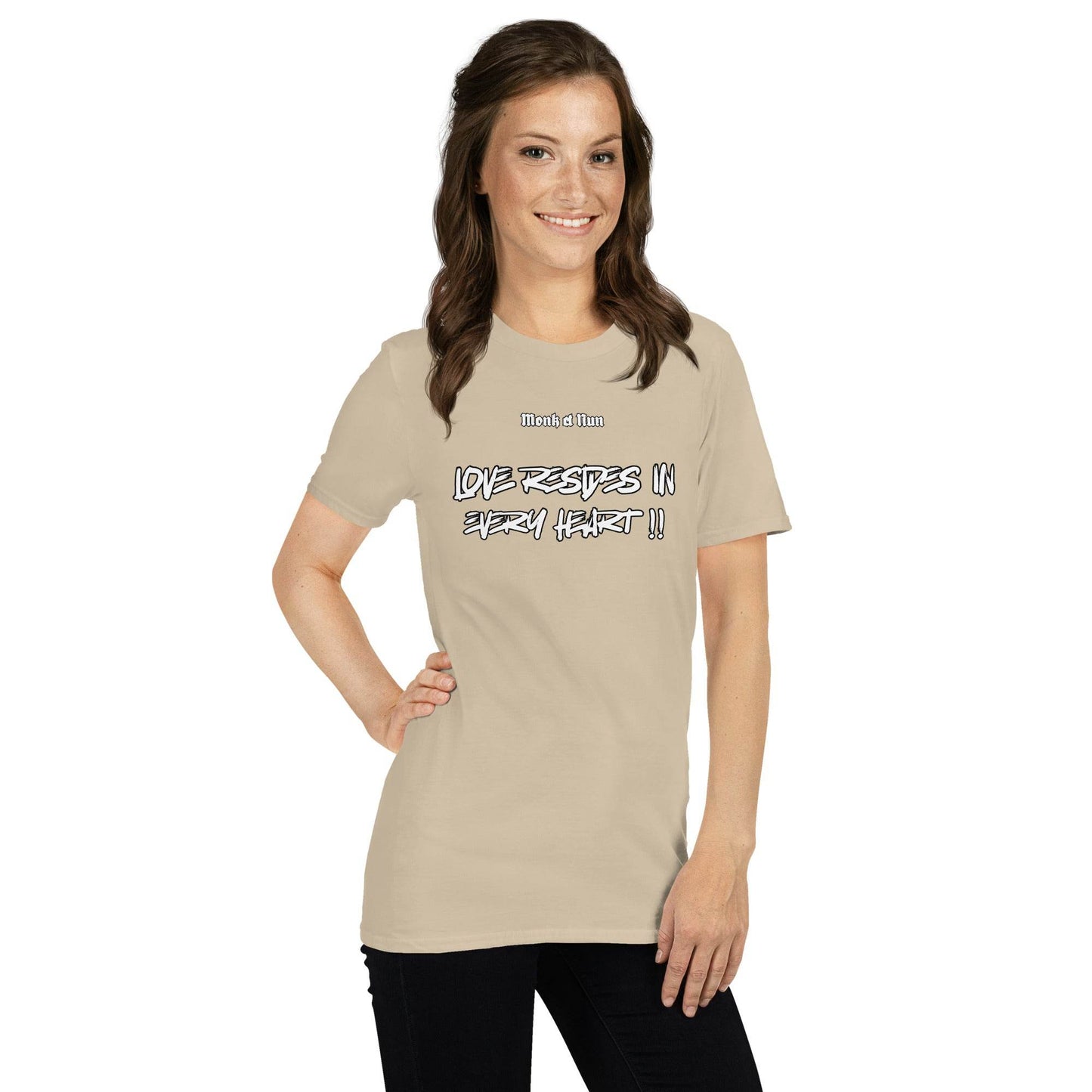Unisex Short Sleeve 100% ring-spun cotton t-Shirt Text #1 front - Monk&Nun UnisexClothing