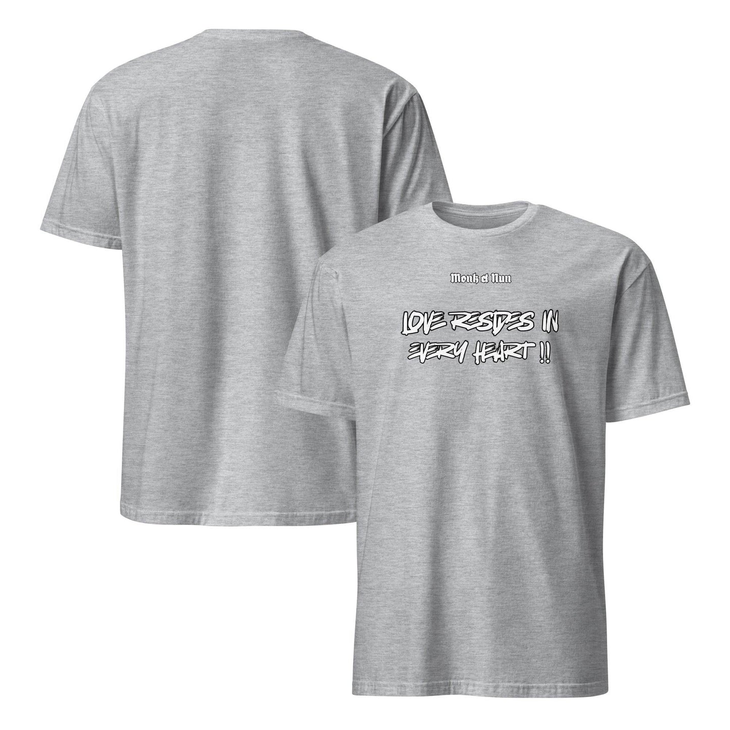 Unisex Short Sleeve 100% ring-spun cotton t-Shirt Text #1 front - Monk&Nun UnisexClothing