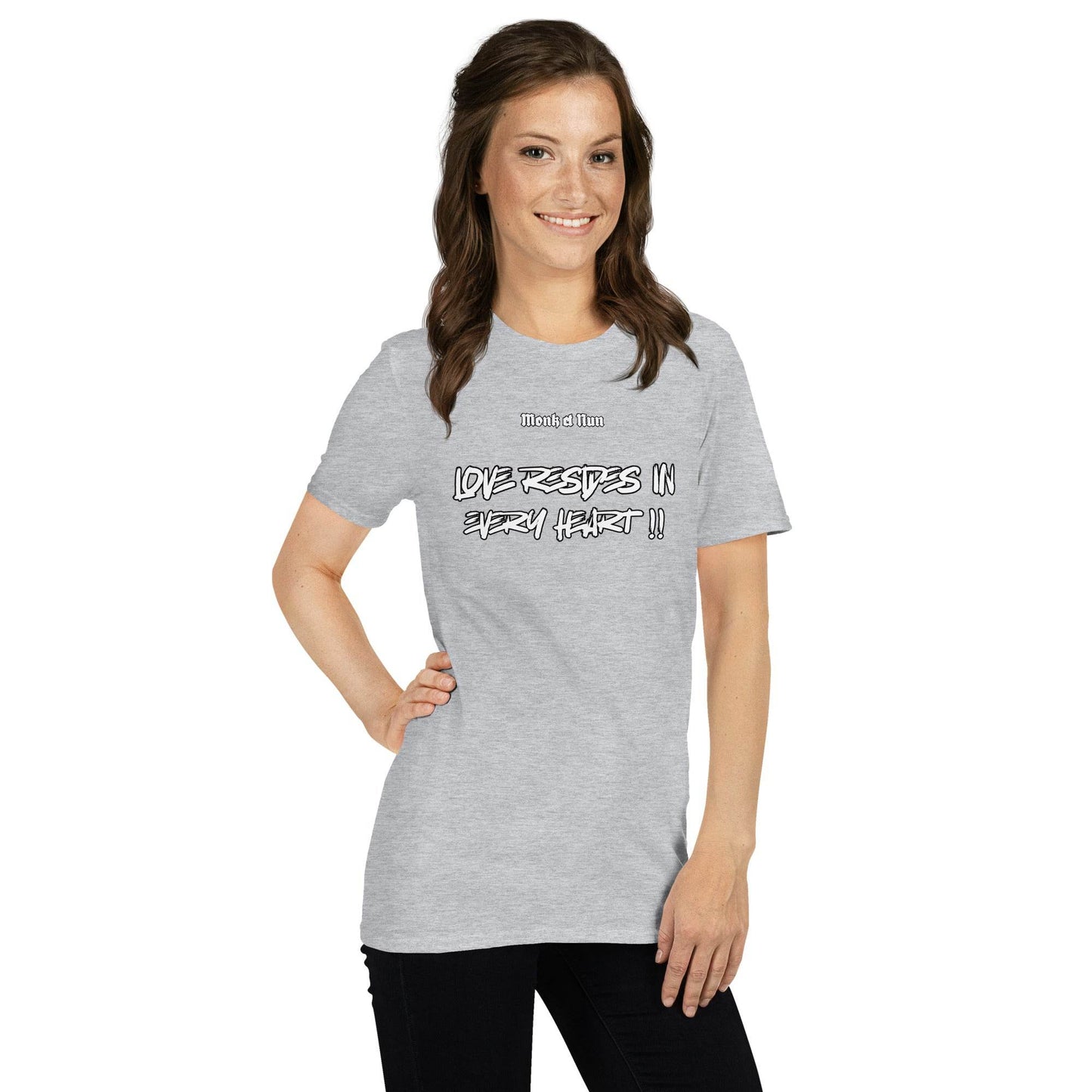 Unisex Short Sleeve 100% ring-spun cotton t-Shirt Text #1 front - Monk&Nun UnisexClothing