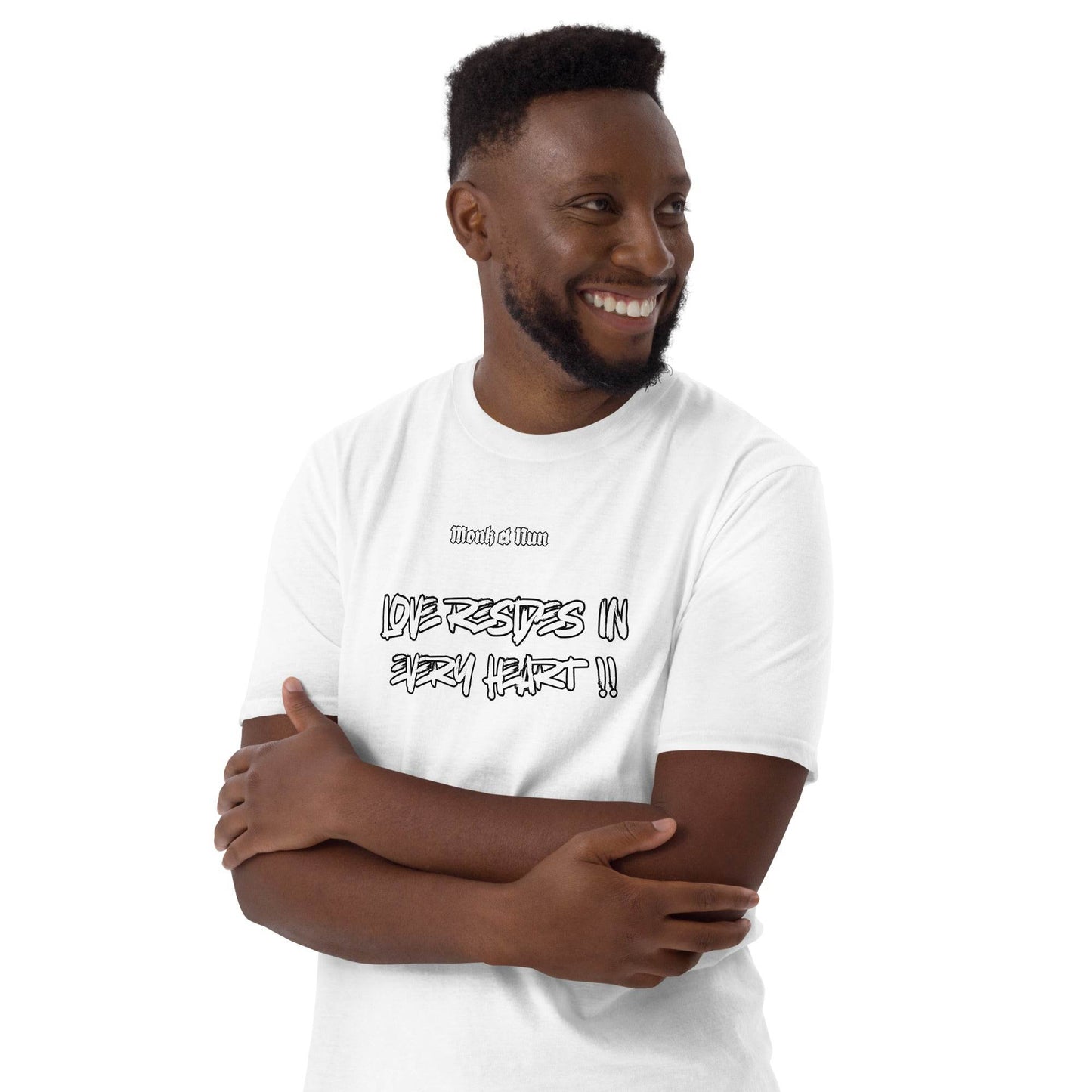 Unisex Short Sleeve 100% ring-spun cotton t-Shirt Text #1 front - Monk&Nun UnisexClothing