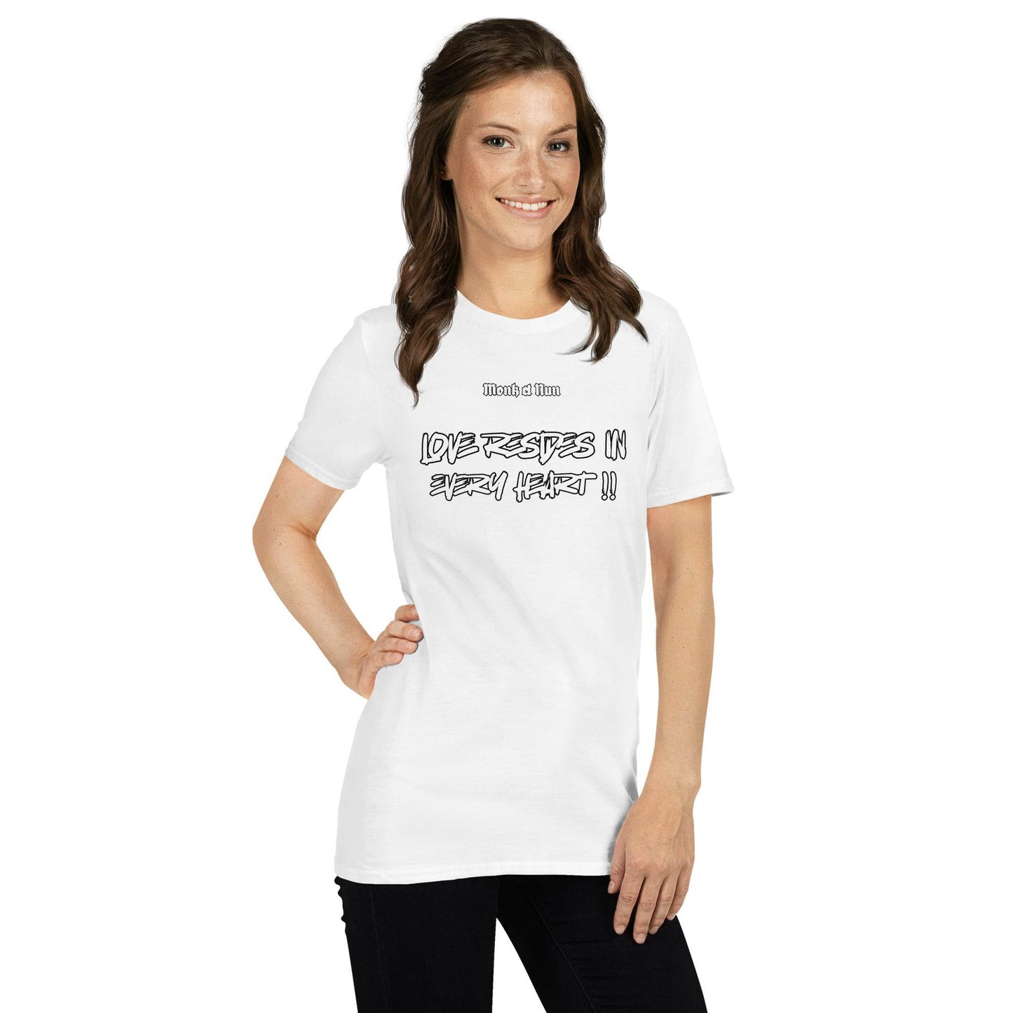 Unisex Short Sleeve 100% ring-spun cotton t-Shirt Text #1 front - Monk&Nun UnisexClothing