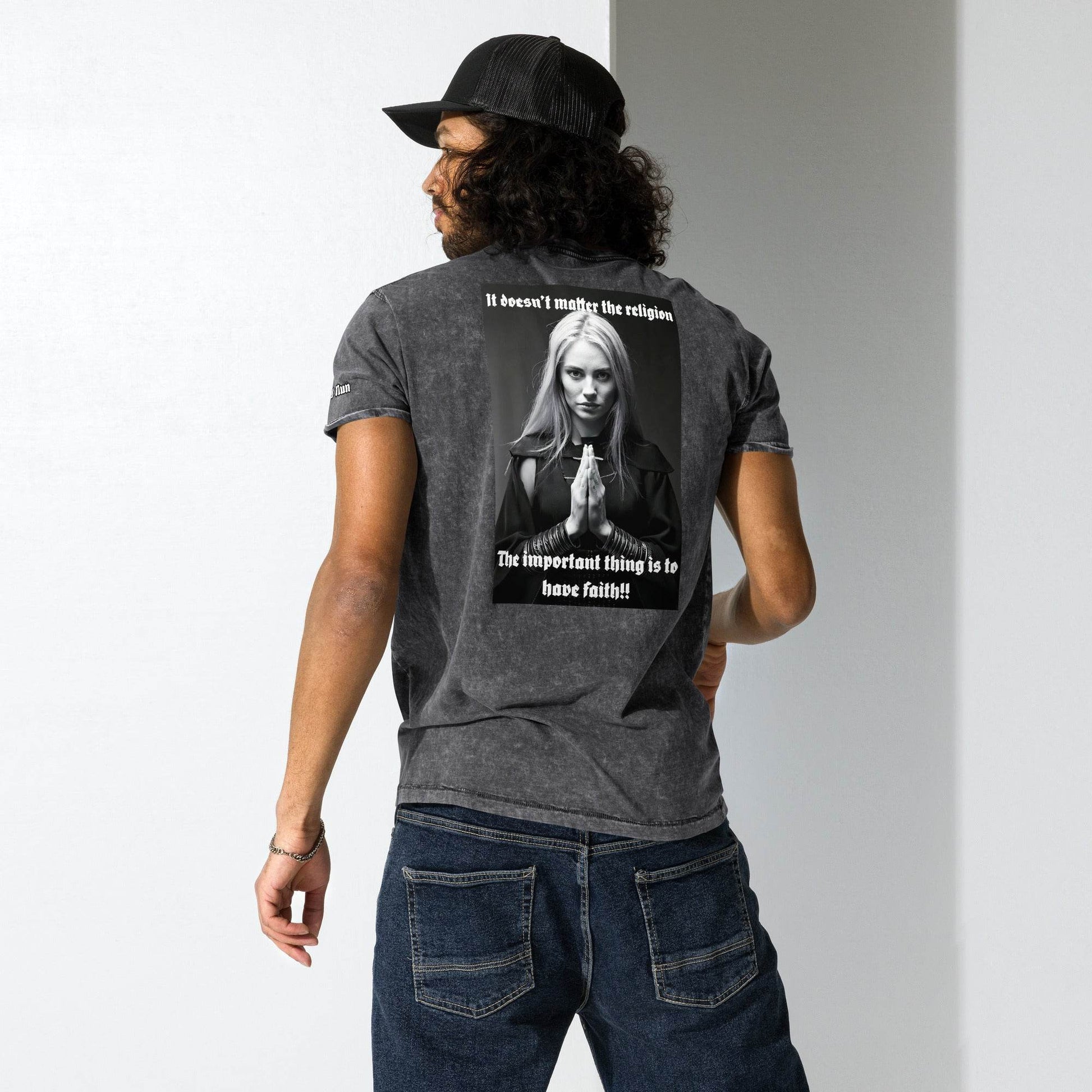 Unisex Denim 100% cotton T-Shirt Design #3 - Monk&Nun UnisexClothing