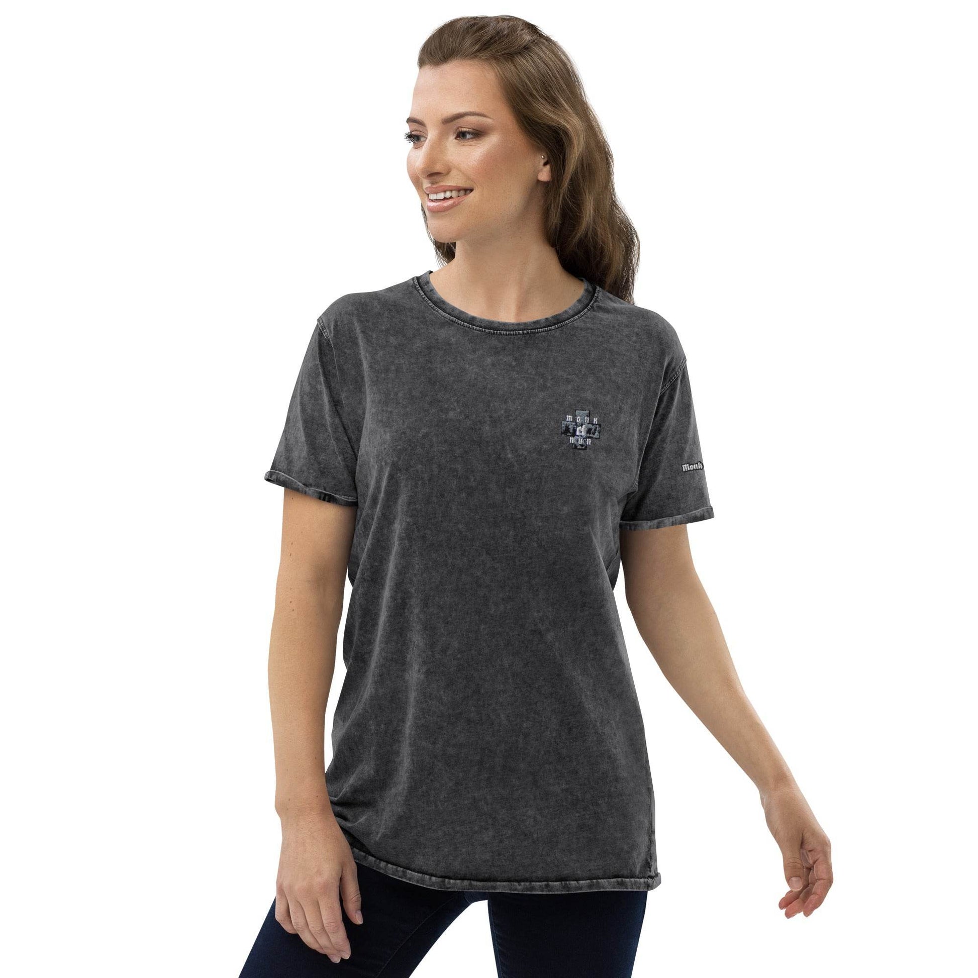 Unisex Denim 100% cotton T-Shirt Always think positive - Monk&Nun UnisexClothing