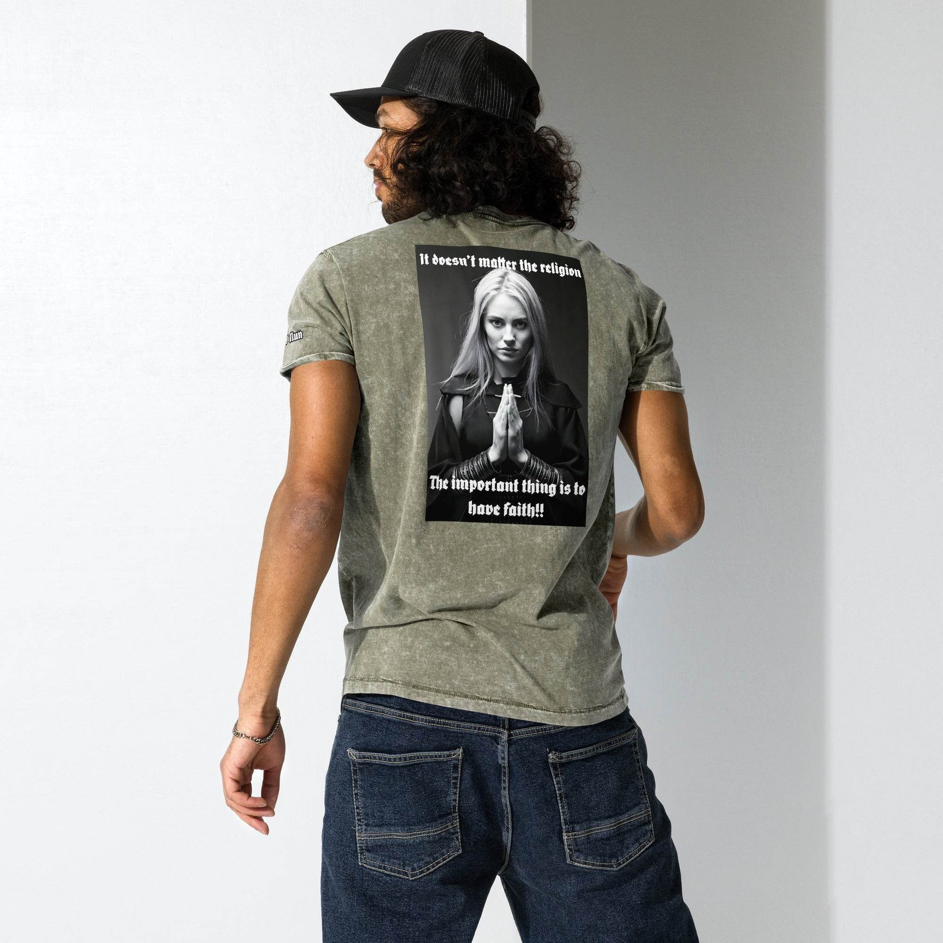 Unisex Denim 100% cotton T-Shirt Design #3 - Monk&Nun UnisexClothing