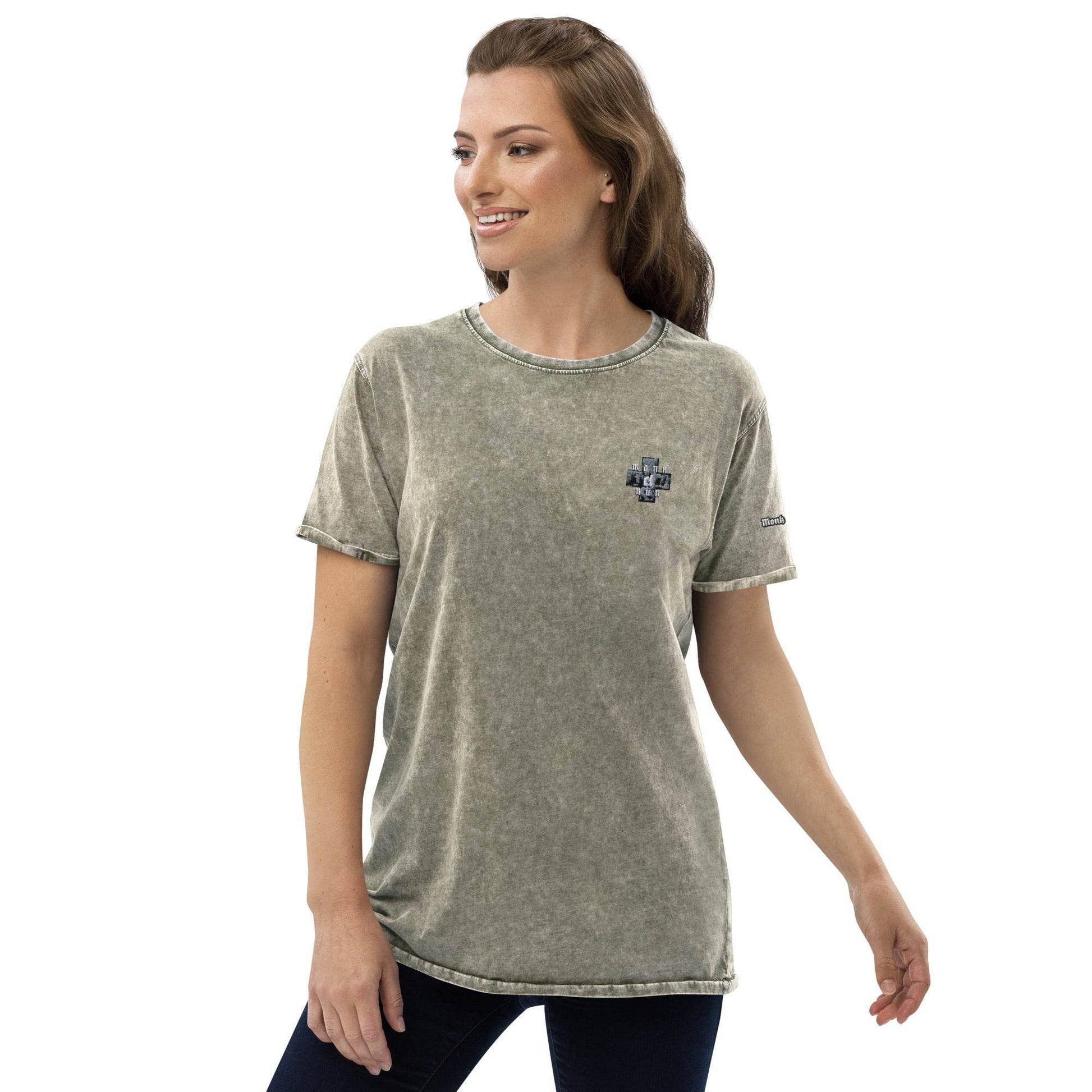Unisex Denim 100% cotton T-Shirt Always think positive - Monk&Nun UnisexClothing