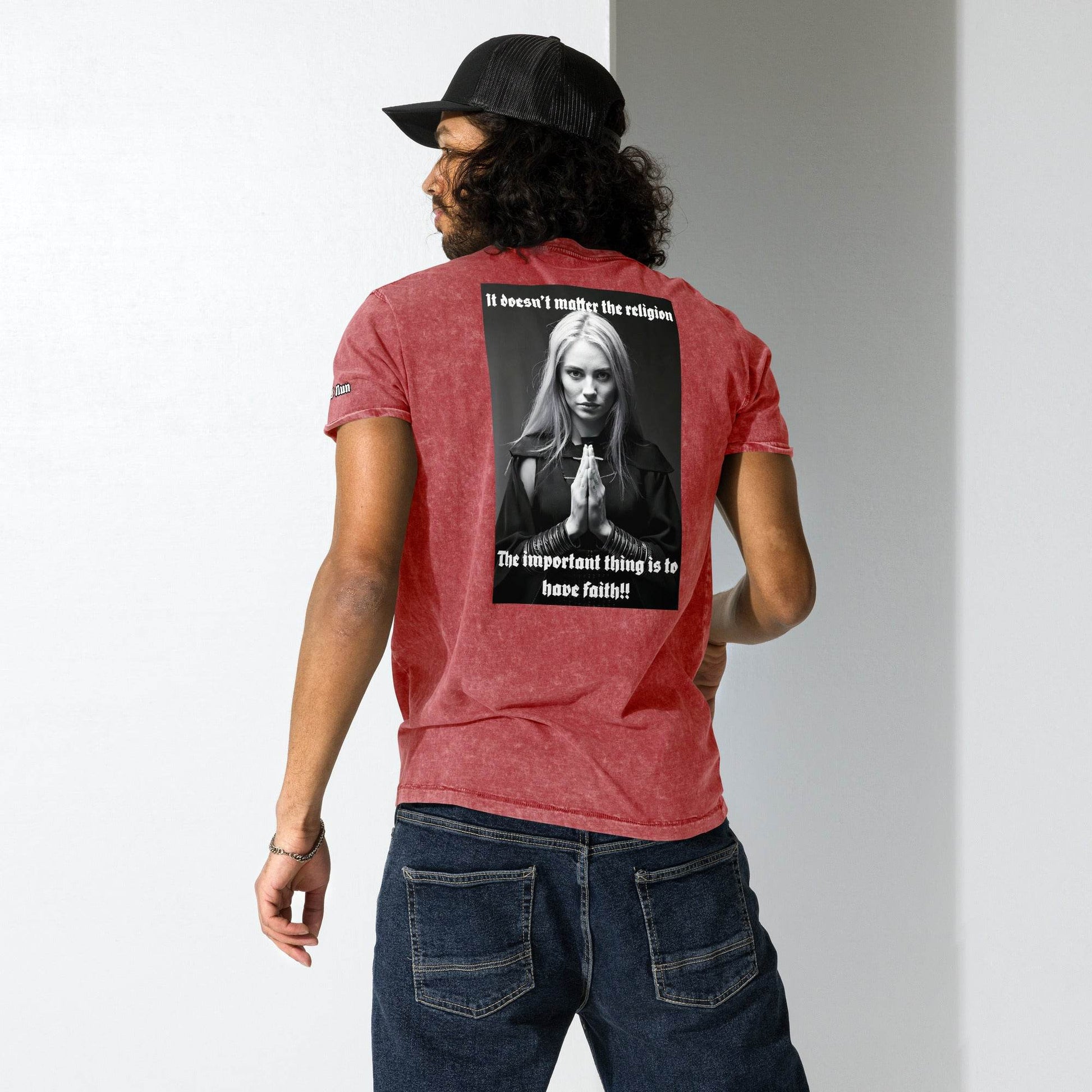 Unisex Denim 100% cotton T-Shirt Design #3 - Monk&Nun UnisexClothing