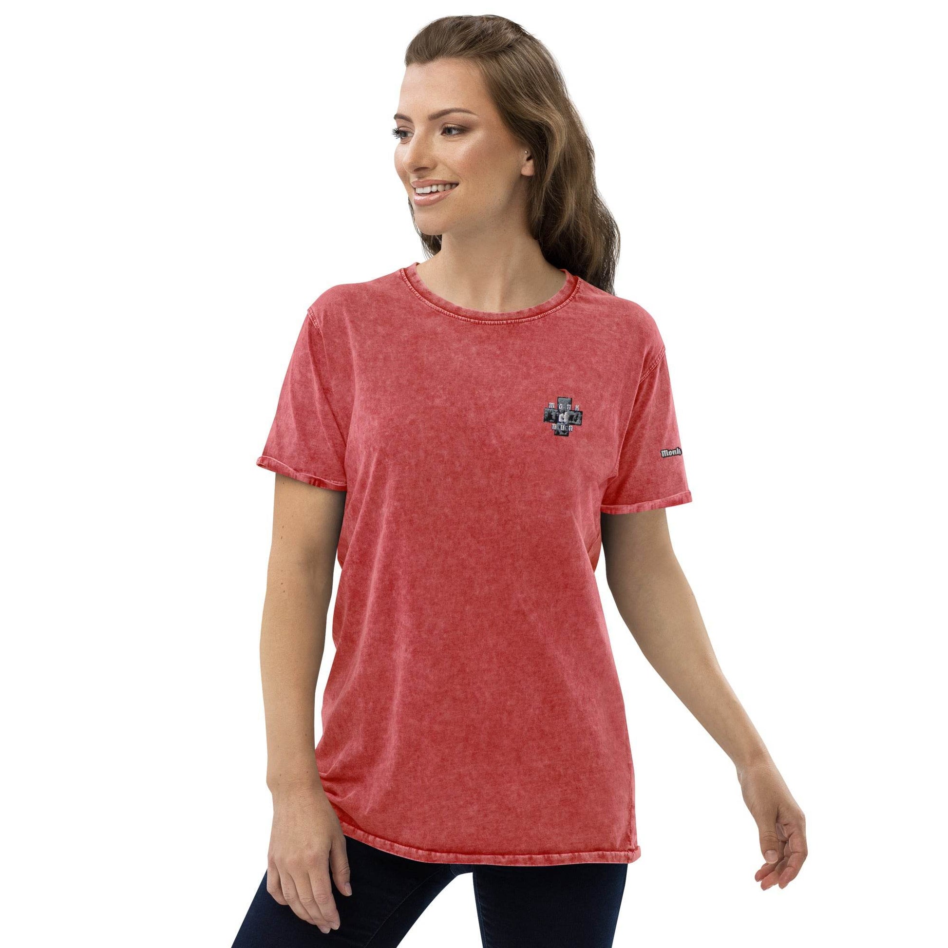 Unisex Denim 100% cotton T-Shirt Always think positive - Monk&Nun UnisexClothing