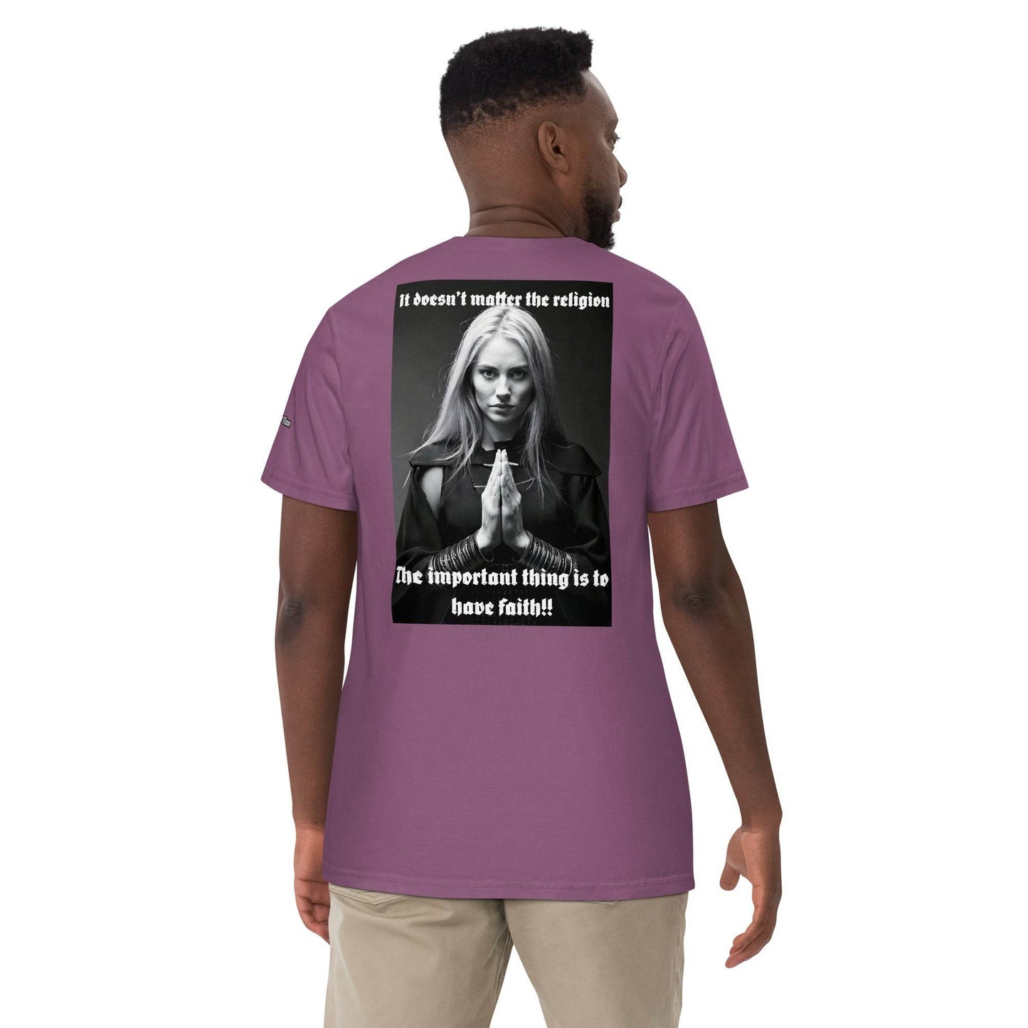 Unisex garment-dyed heavyweight 100% cotton t-shirt Design #3 - Monk&Nun UnisexClothing