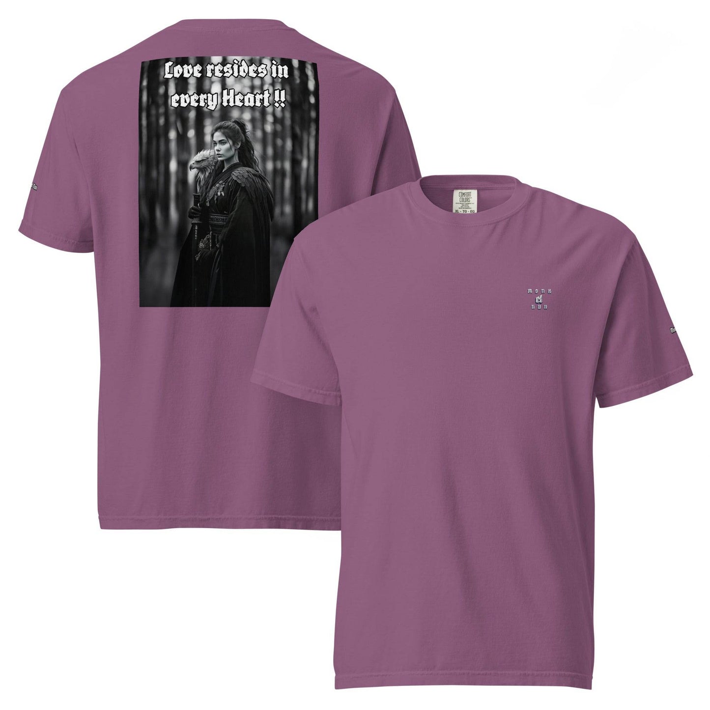 Unisex garment-dyed heavyweight 100% cotton t-shirt Design #1 - Monk&Nun UnisexClothing