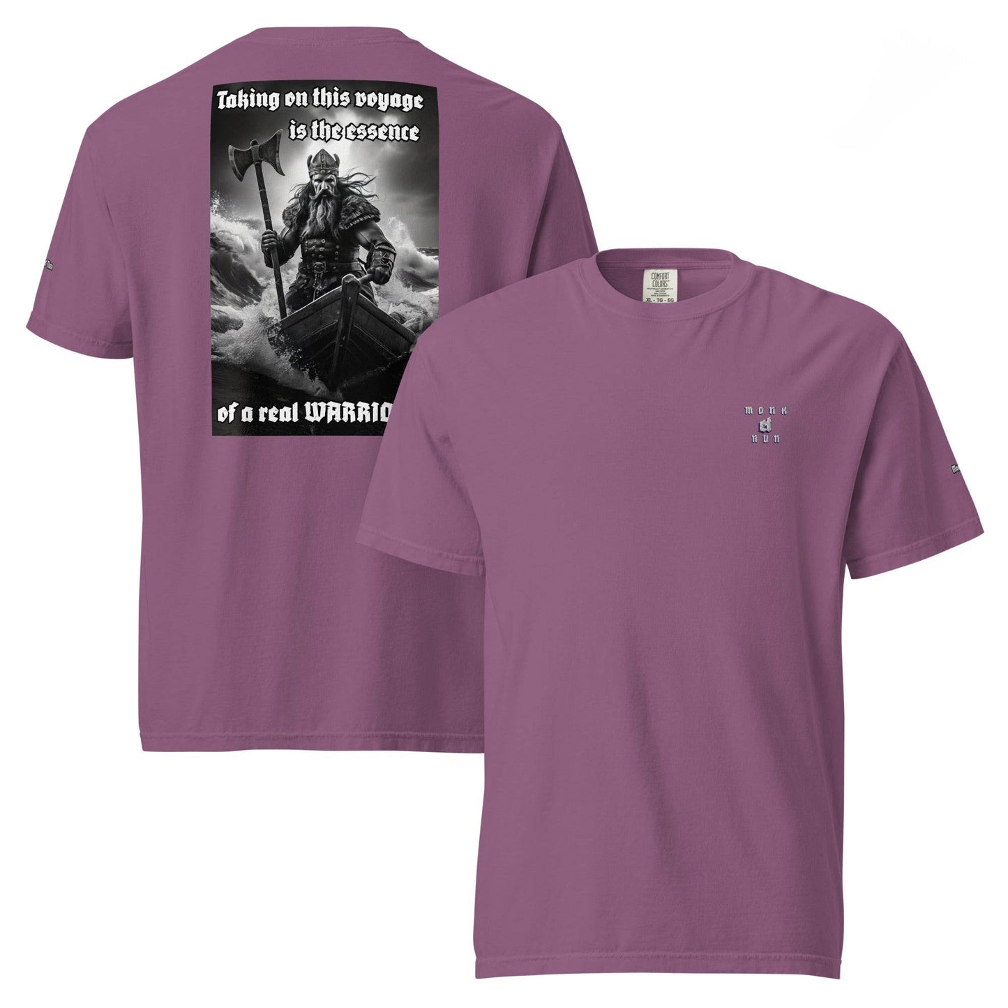 Unisex garment-dyed heavyweight 100% cotton t-shirt Design #12 - Monk&Nun UnisexClothing