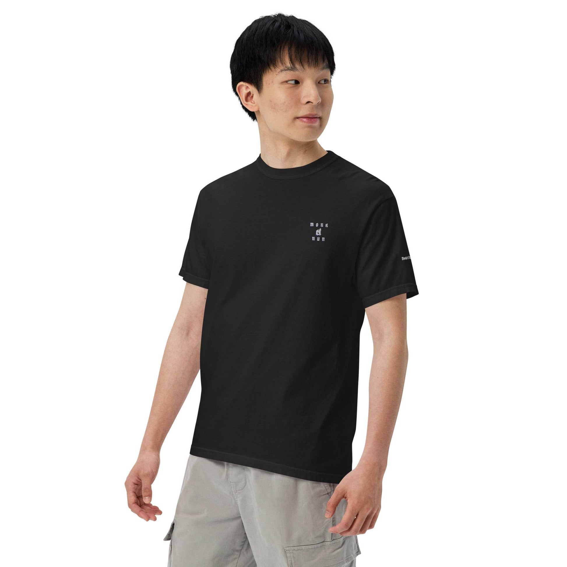 Unisex garment-dyed heavyweight 100% cotton t-shirt Design #12 - Monk&Nun UnisexClothing