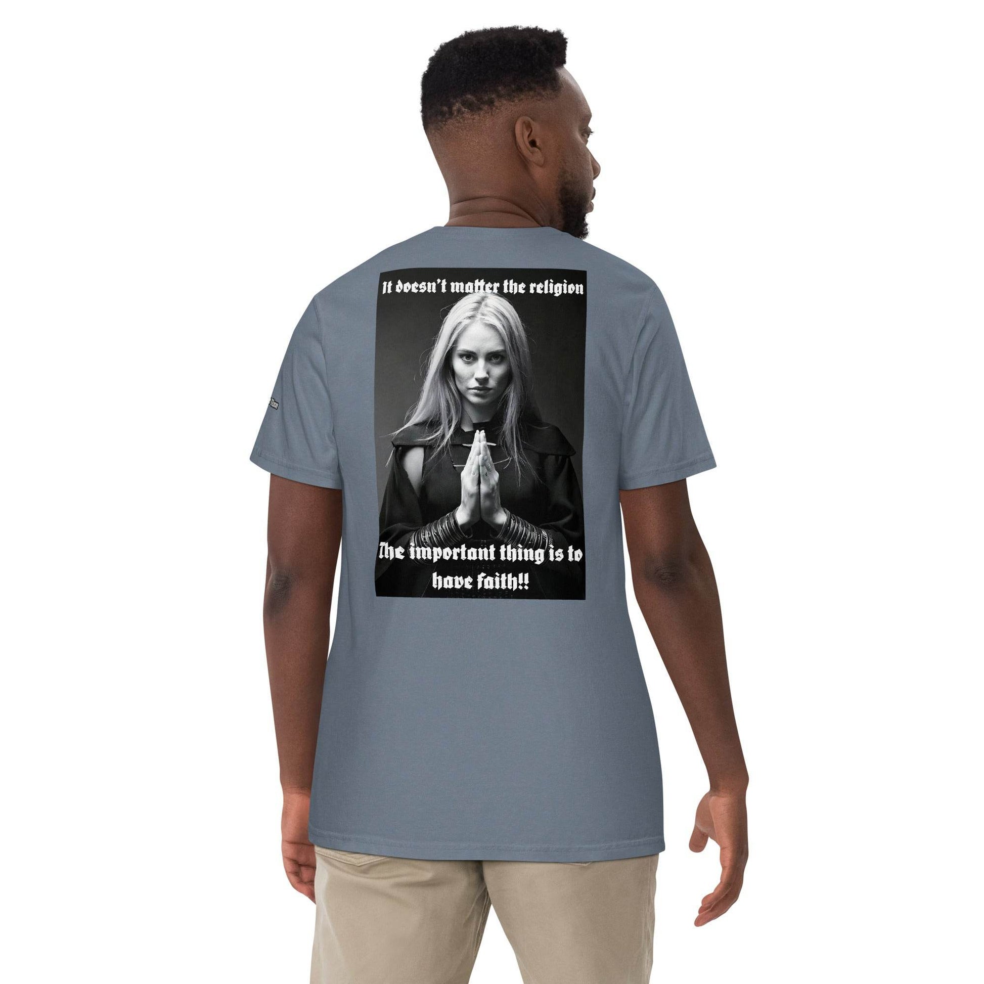 Unisex garment-dyed heavyweight 100% cotton t-shirt Design #3 - Monk&Nun UnisexClothing