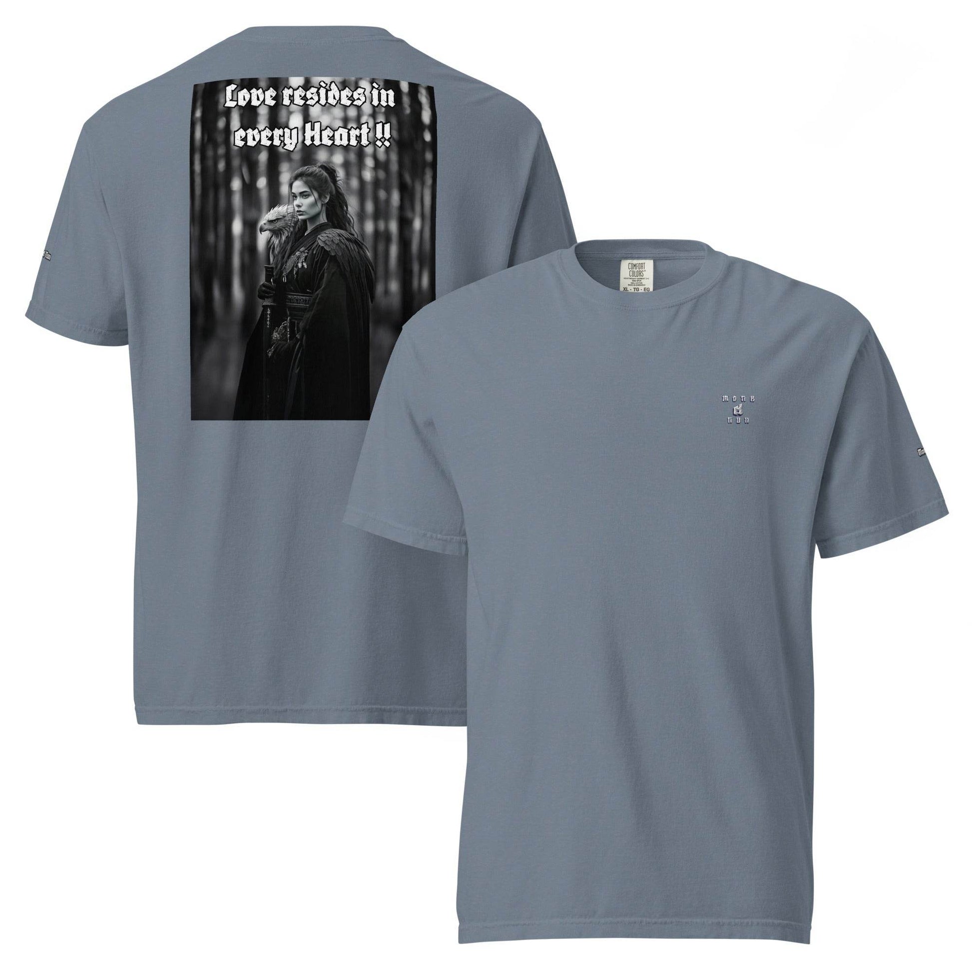 Unisex garment-dyed heavyweight 100% cotton t-shirt Design #1 - Monk&Nun UnisexClothing