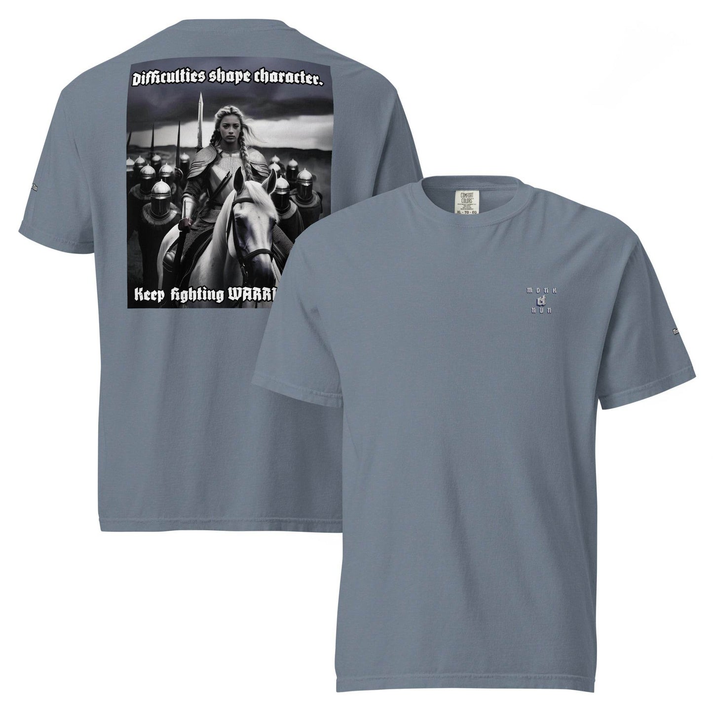 Unisex garment-dyed heavyweight 100% cotton t-shirt Design #14 - Monk&Nun UnisexClothing
