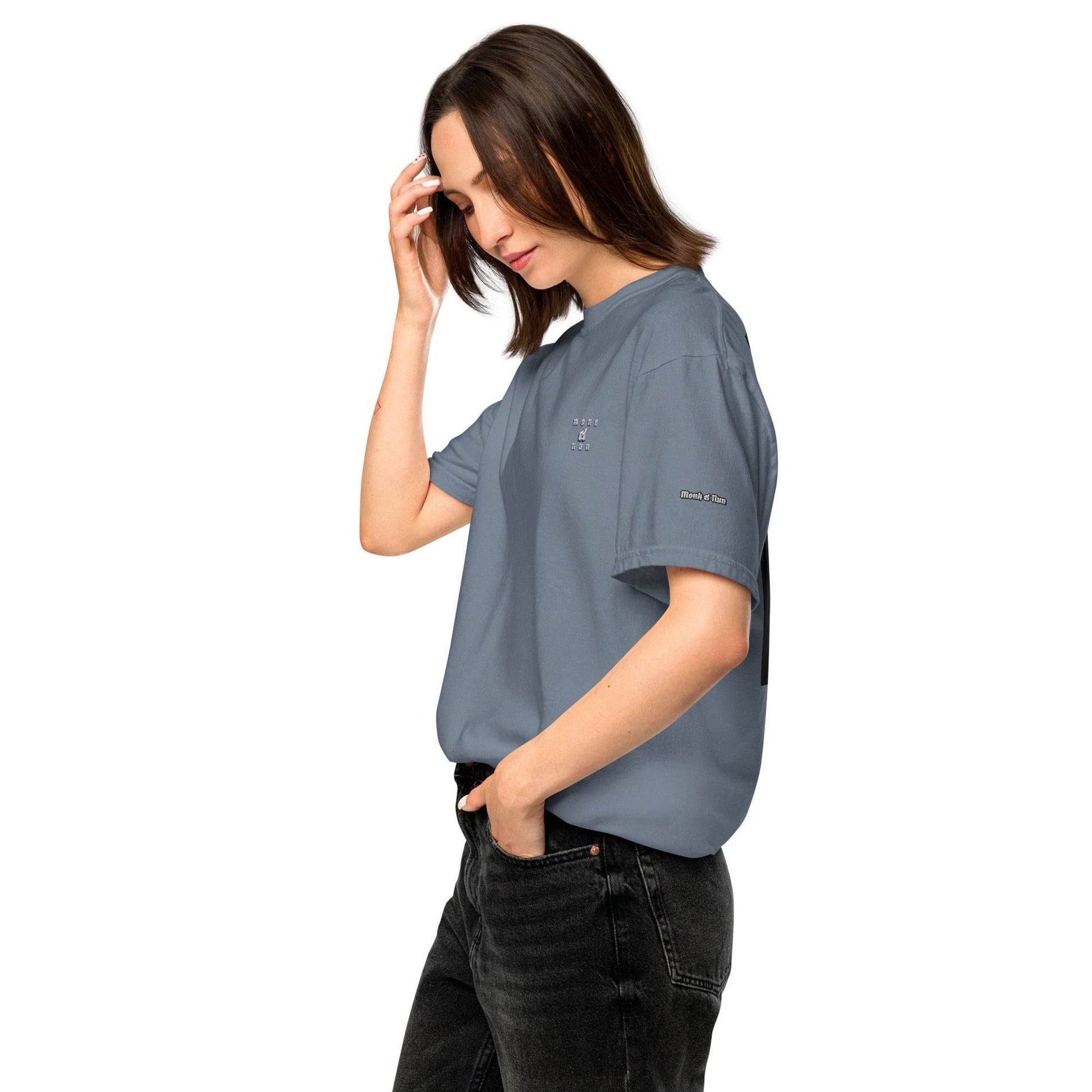 Unisex garment-dyed heavyweight 100% cotton t-shirt Design #1 - Monk&Nun UnisexClothing