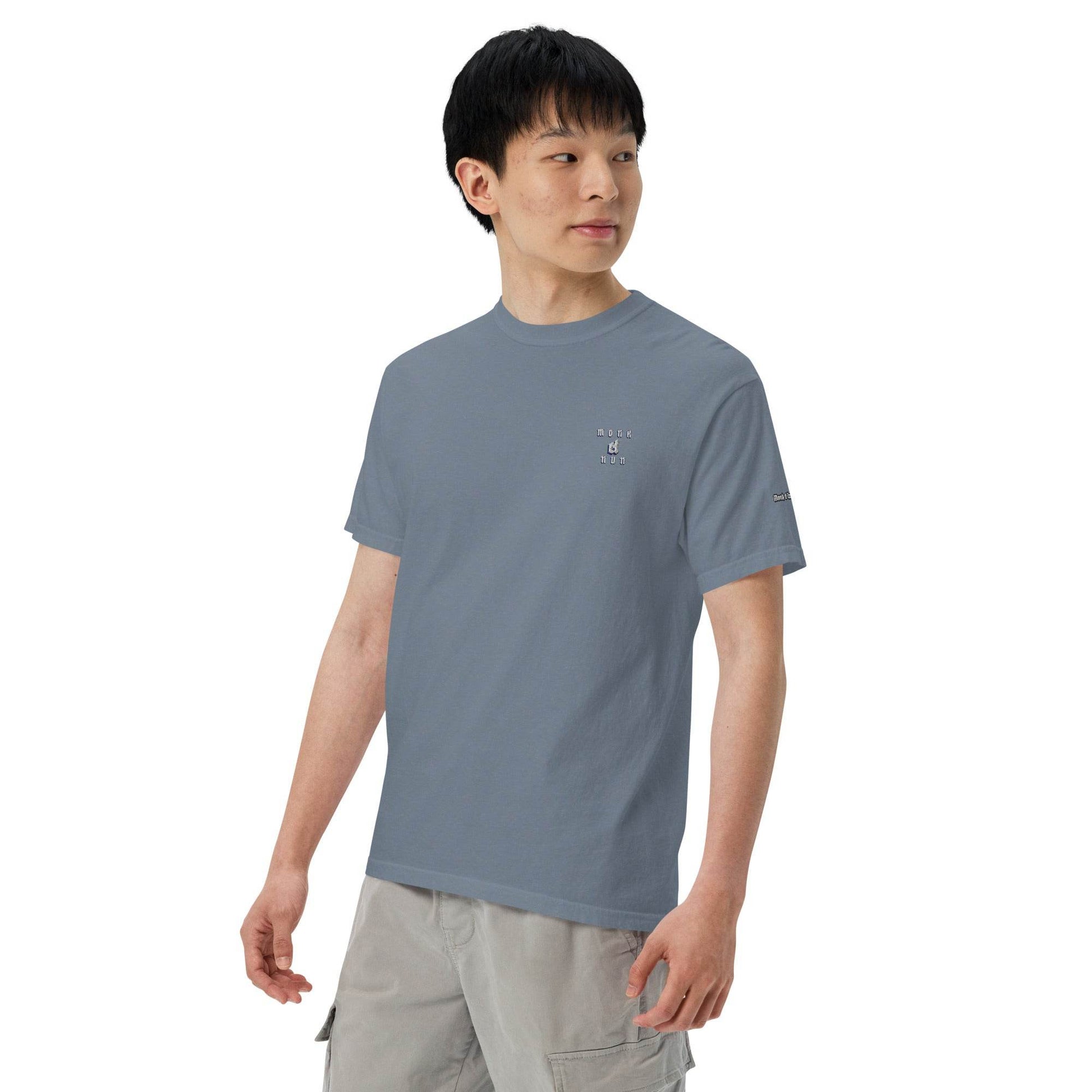 Unisex garment-dyed heavyweight 100% cotton t-shirt Design #14 - Monk&Nun UnisexClothing