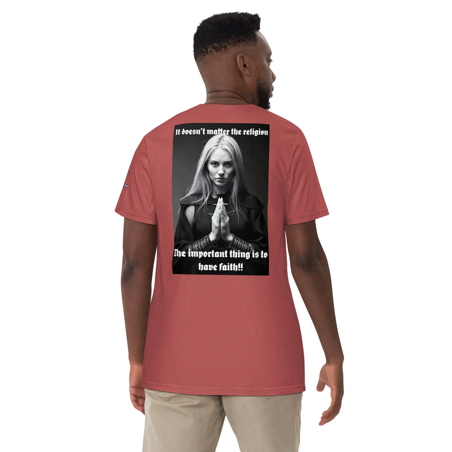 Unisex garment-dyed heavyweight 100% cotton t-shirt Design #3 - Monk&Nun UnisexClothing