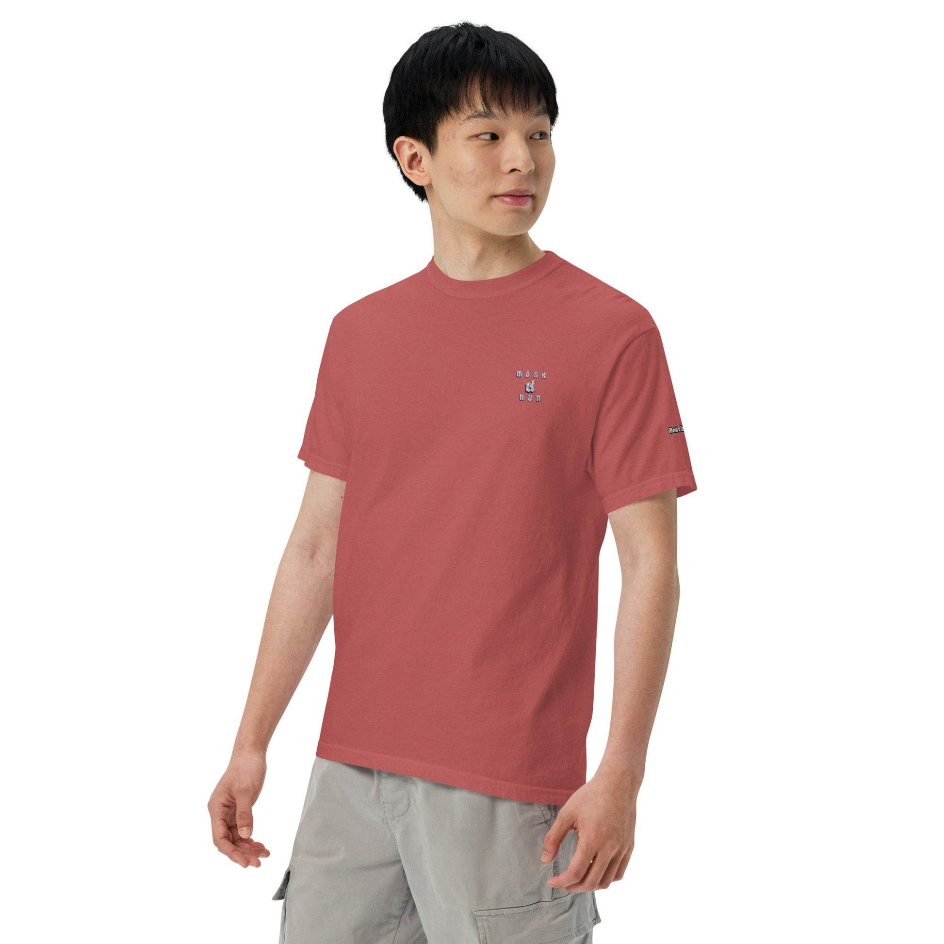 Unisex garment-dyed heavyweight 100% cotton t-shirt Always think positive - Monk&Nun UnisexClothing