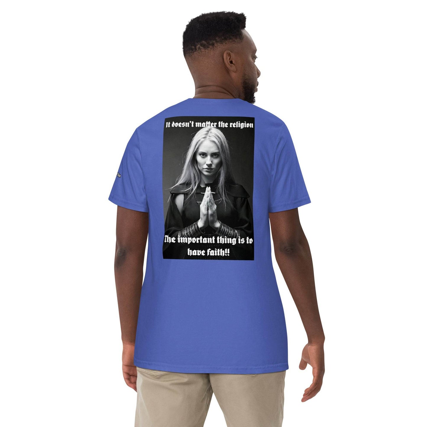Unisex garment-dyed heavyweight 100% cotton t-shirt Design #3 - Monk&Nun UnisexClothing