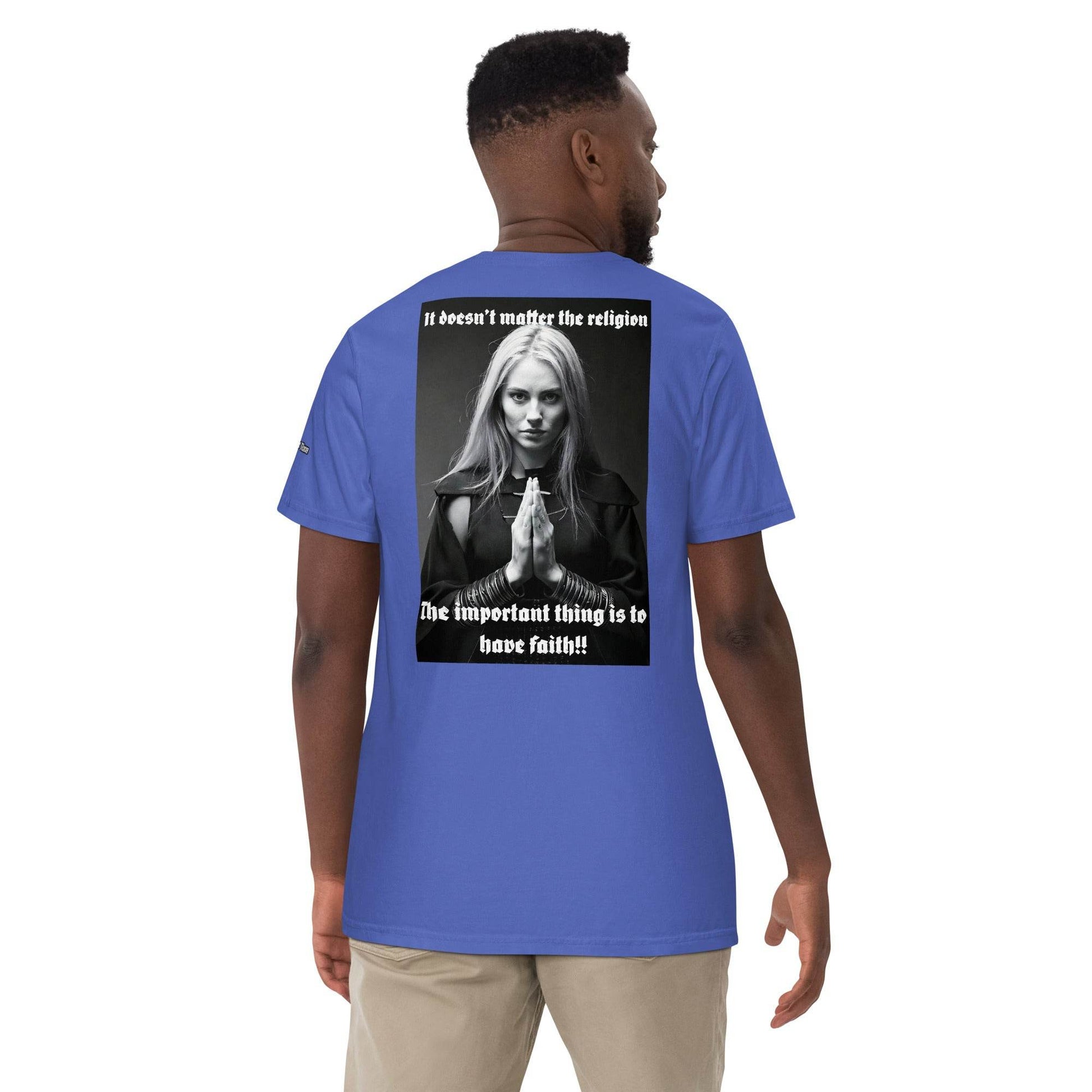 Unisex garment-dyed heavyweight 100% cotton t-shirt Design #3 - Monk&Nun UnisexClothing