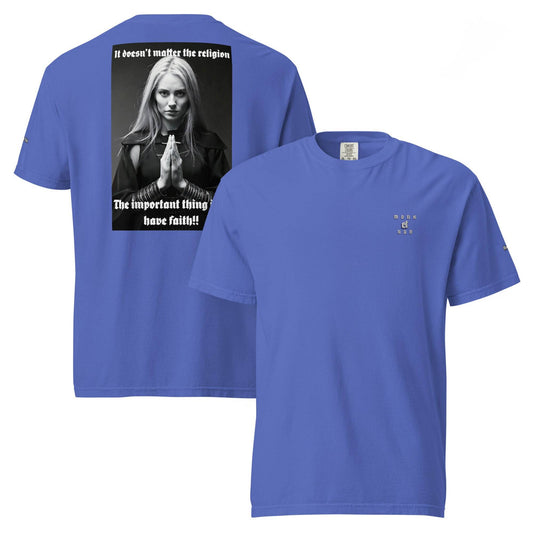 Unisex garment-dyed heavyweight 100% cotton t-shirt Design #3 - Monk&Nun UnisexClothing