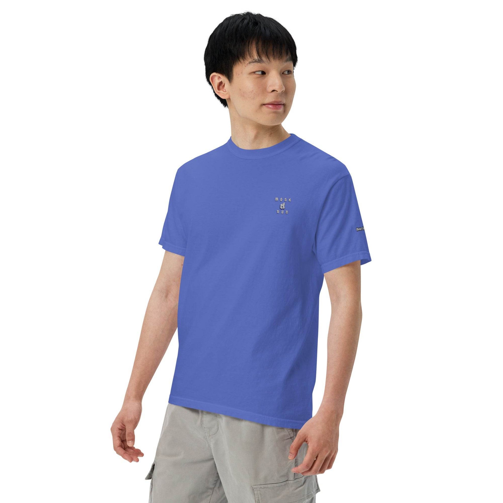 Unisex garment-dyed heavyweight 100% cotton t-shirt Design #14 - Monk&Nun UnisexClothing