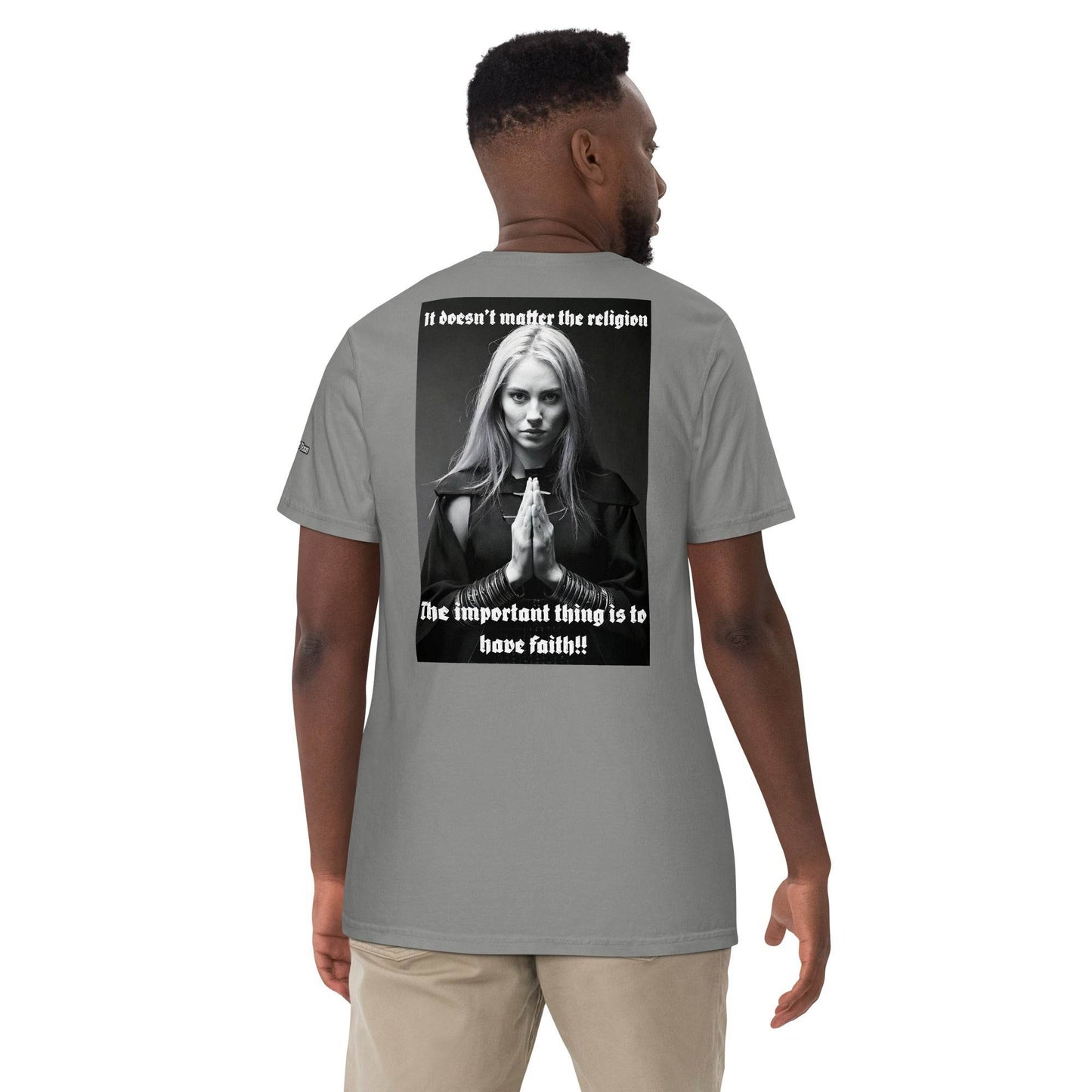 Unisex garment-dyed heavyweight 100% cotton t-shirt Design #3 - Monk&Nun UnisexClothing
