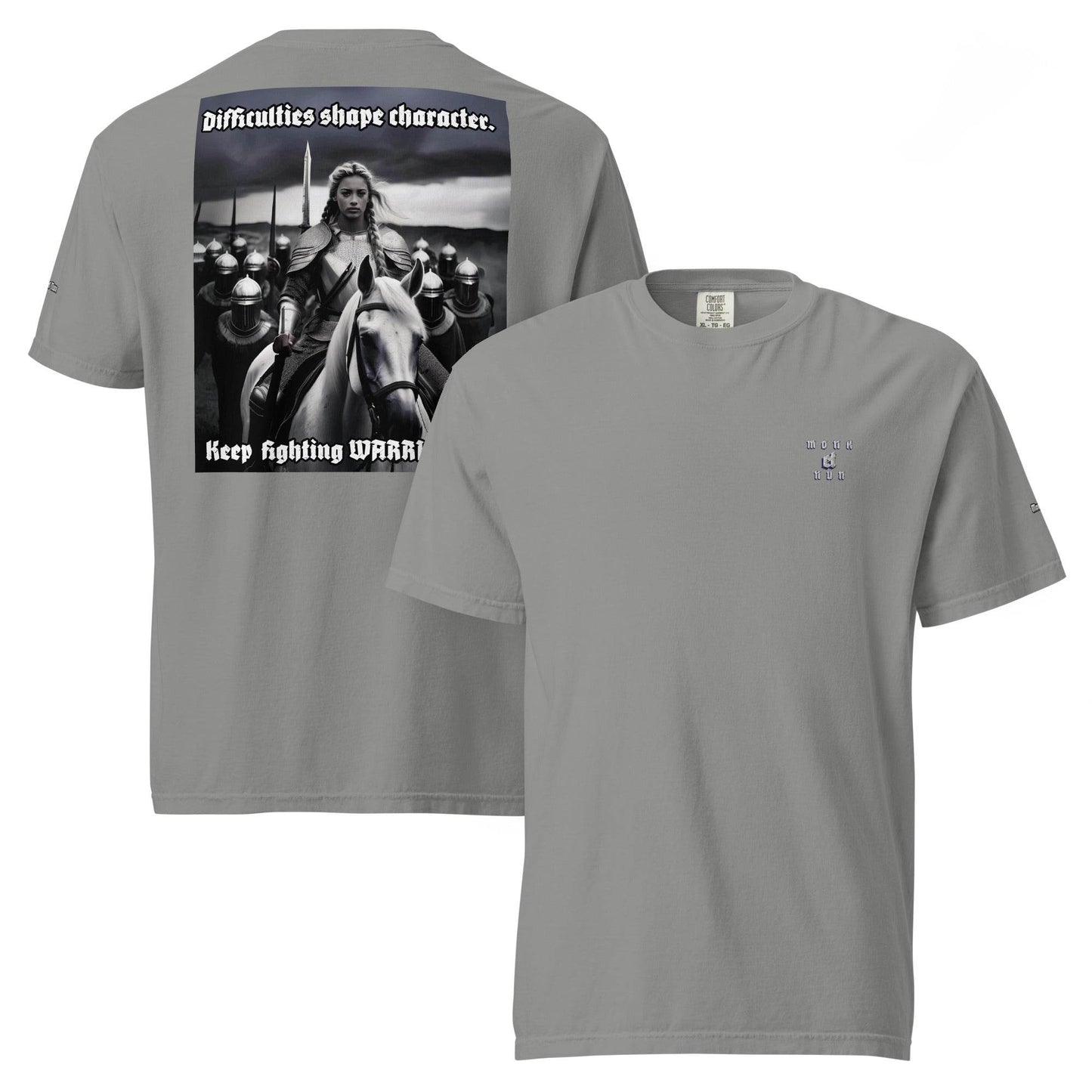 Unisex garment-dyed heavyweight 100% cotton t-shirt Design #14 - Monk&Nun UnisexClothing