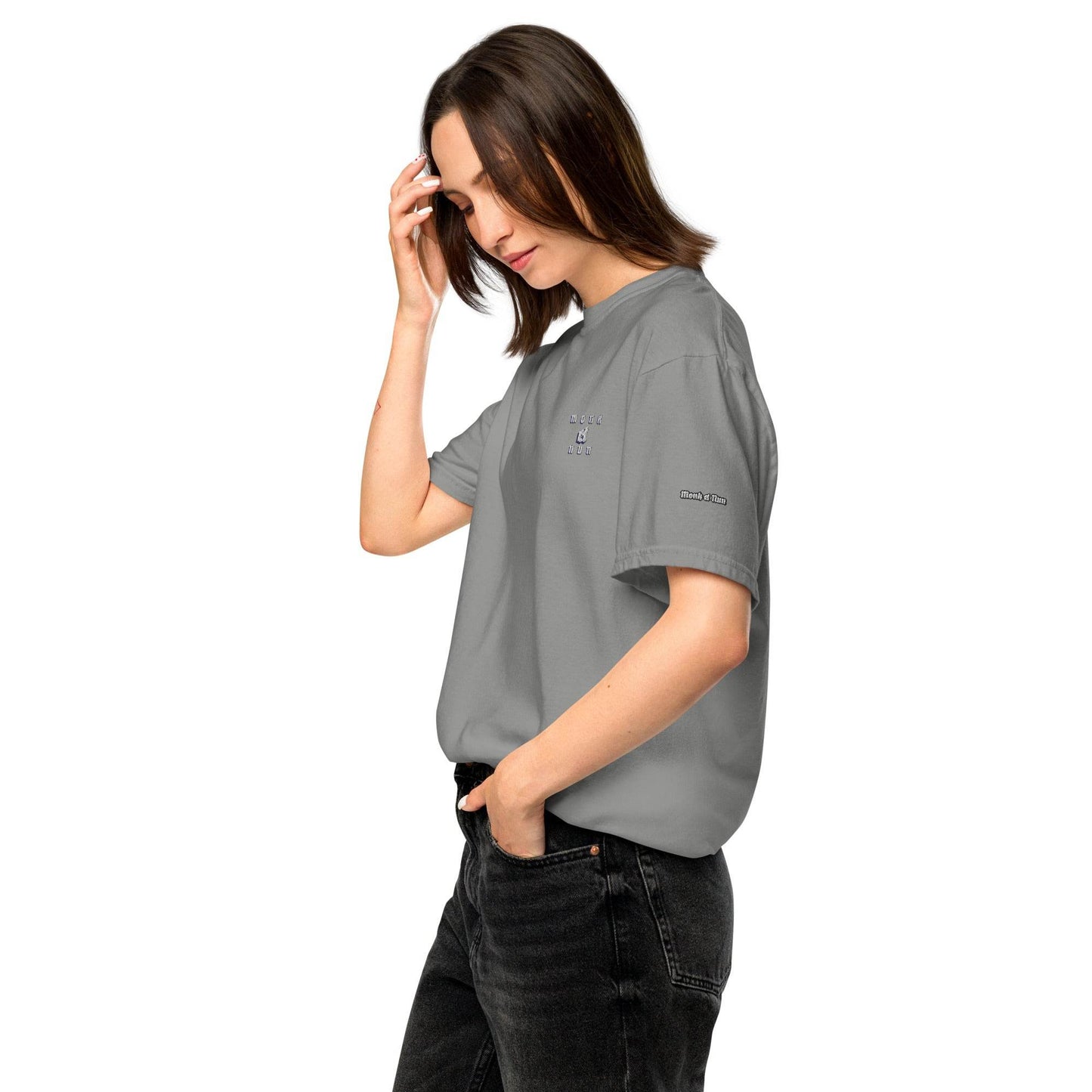 Unisex garment-dyed heavyweight 100% cotton t-shirt Always think positive - Monk&Nun UnisexClothing