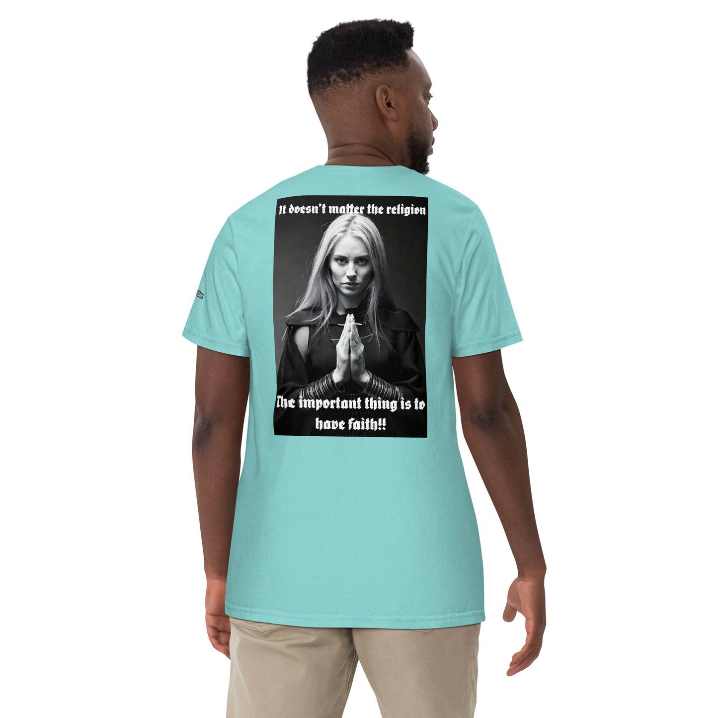 Unisex garment-dyed heavyweight 100% cotton t-shirt Design #3 - Monk&Nun UnisexClothing