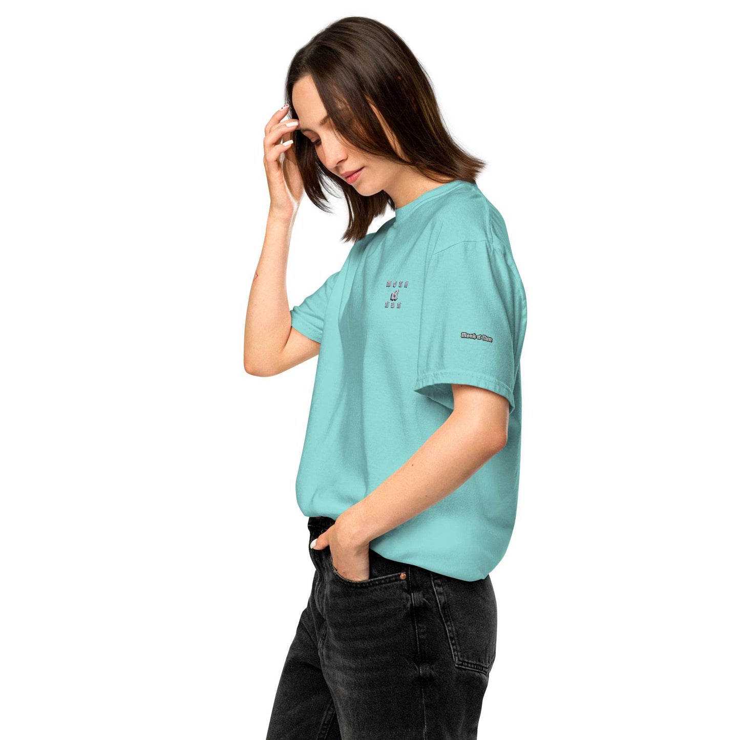 Unisex garment-dyed heavyweight 100% cotton t-shirt Always think positive - Monk&Nun UnisexClothing