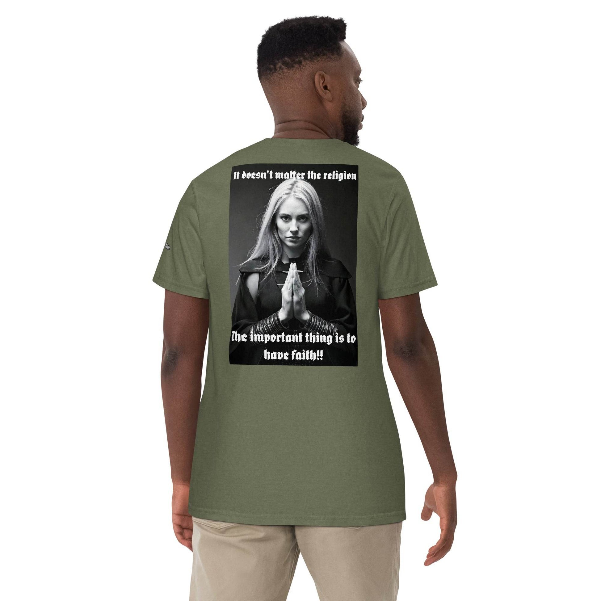 Unisex garment-dyed heavyweight 100% cotton t-shirt Design #3 - Monk&Nun UnisexClothing