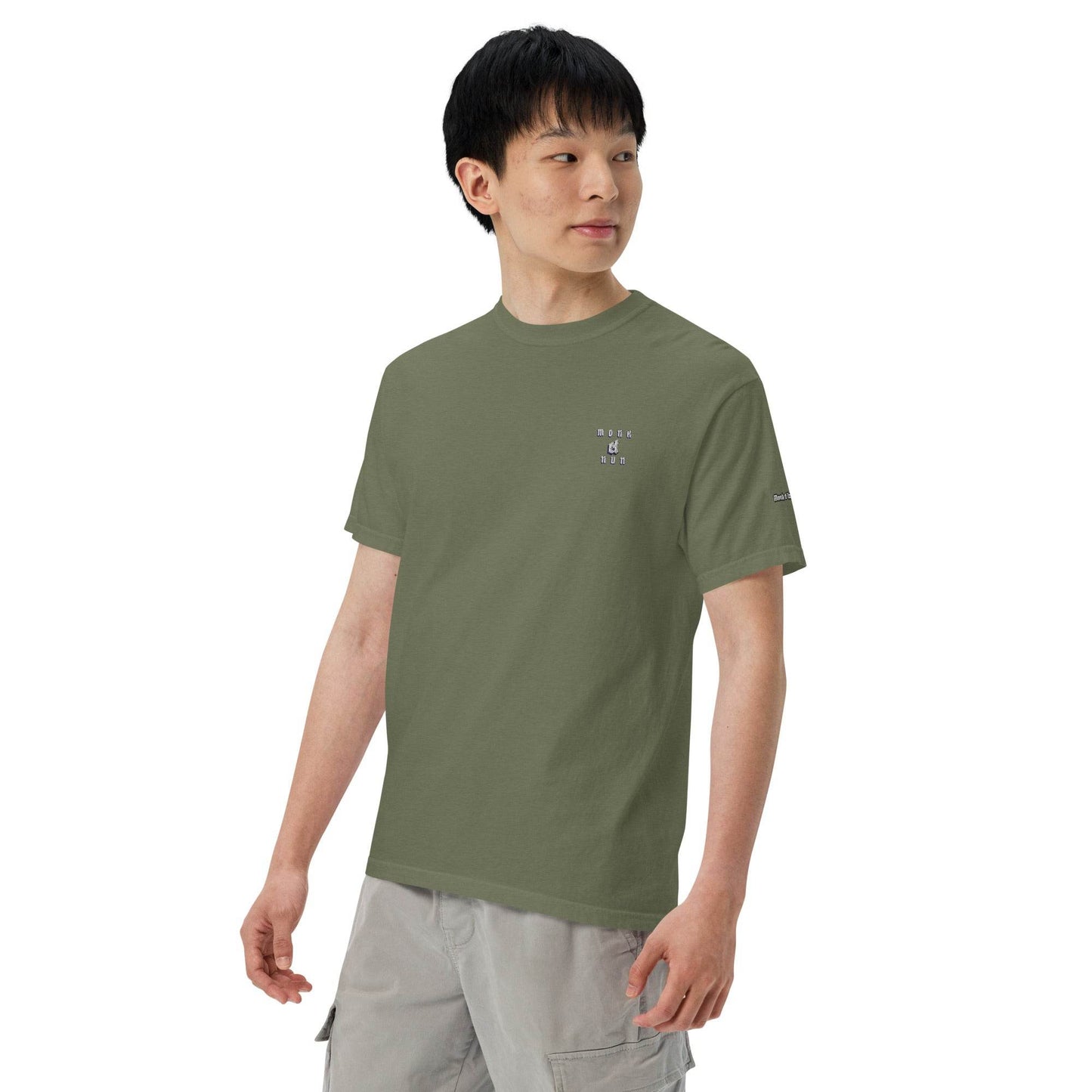 Unisex garment-dyed heavyweight 100% cotton t-shirt Design #14 - Monk&Nun UnisexClothing