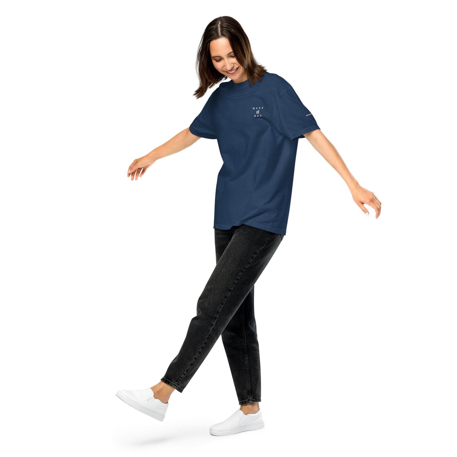 Unisex garment-dyed heavyweight 100% cotton t-shirt Design #3 - Monk&Nun UnisexClothing