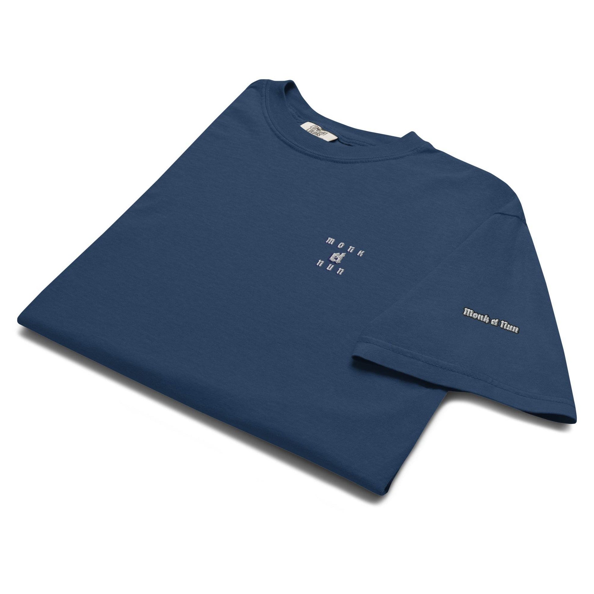 Unisex garment-dyed heavyweight 100% cotton t-shirt Design #12 - Monk&Nun UnisexClothing